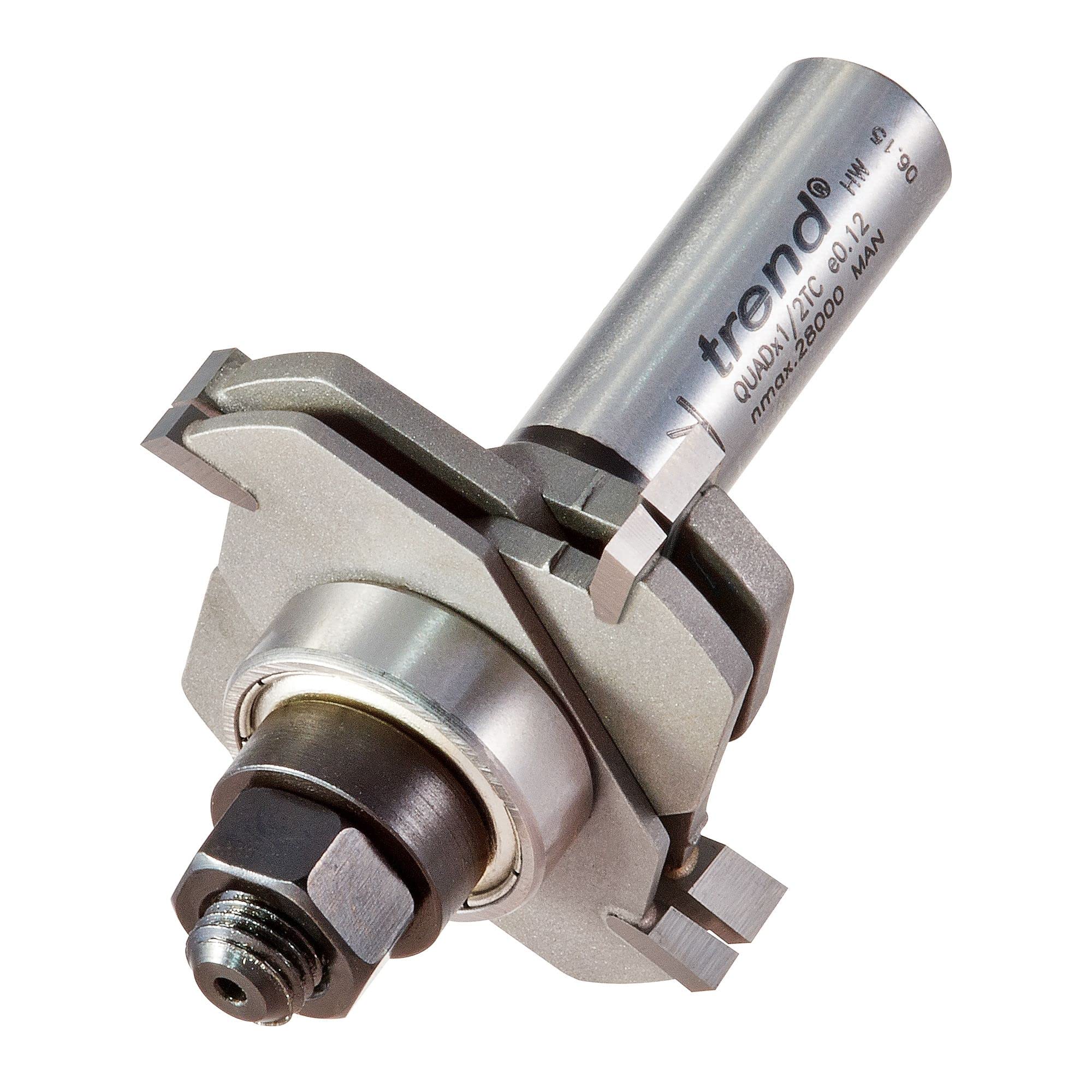 Trend frez Quad rowkowy 1/2" Ø47,6 mm, regulowane rowki 3,2–18 mm | Regulowane rowki 3,2–18 mm, Ø cięcia 47,6 mm, trzpień 1/2"; do precyzyjnych szczelin. QUADX1/2TC