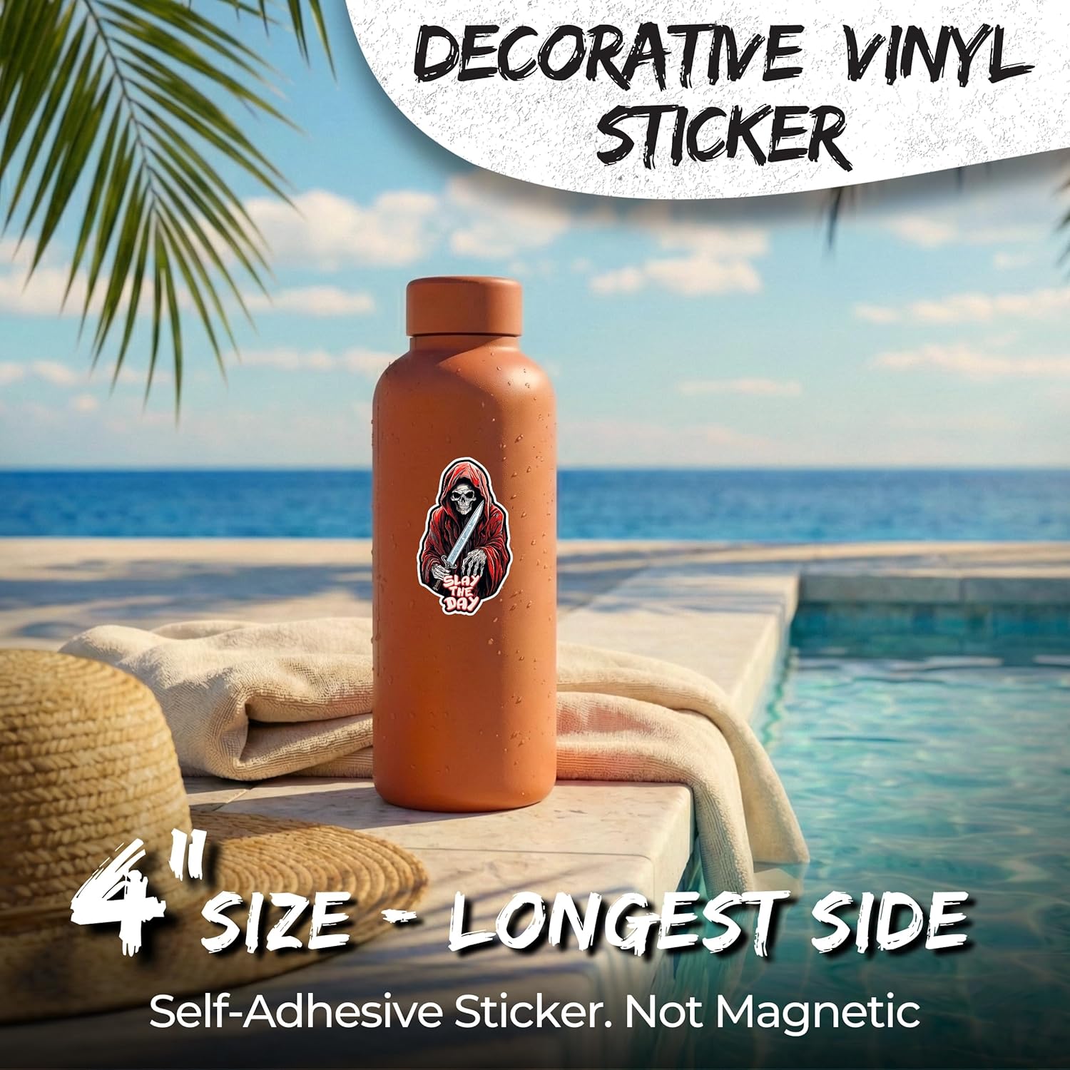 Slay The Day Sticker 4 Inch Motivation Positive GirlBoss - Waterproof Vinyl Decal for Laptop Water Bottle Car Tumbler - Durable Funny Aesthetic Long-Lasting Stickers for Adults ID44990 - Image 2