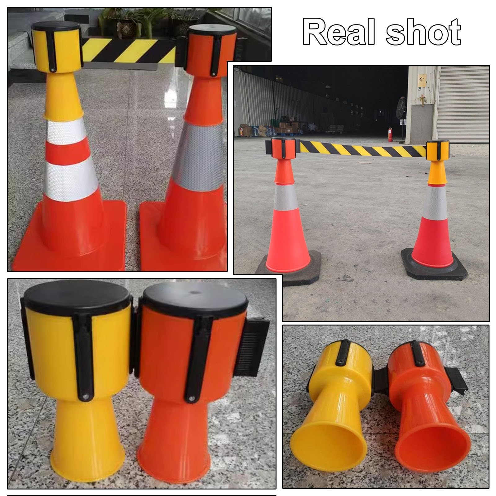 Cinta de Barrera retráctil, Cinta de delimitación de Conos, Varilla de conexión para Conos de tráfico, diseño Entrelazado para Aplicaciones de Seguridad.