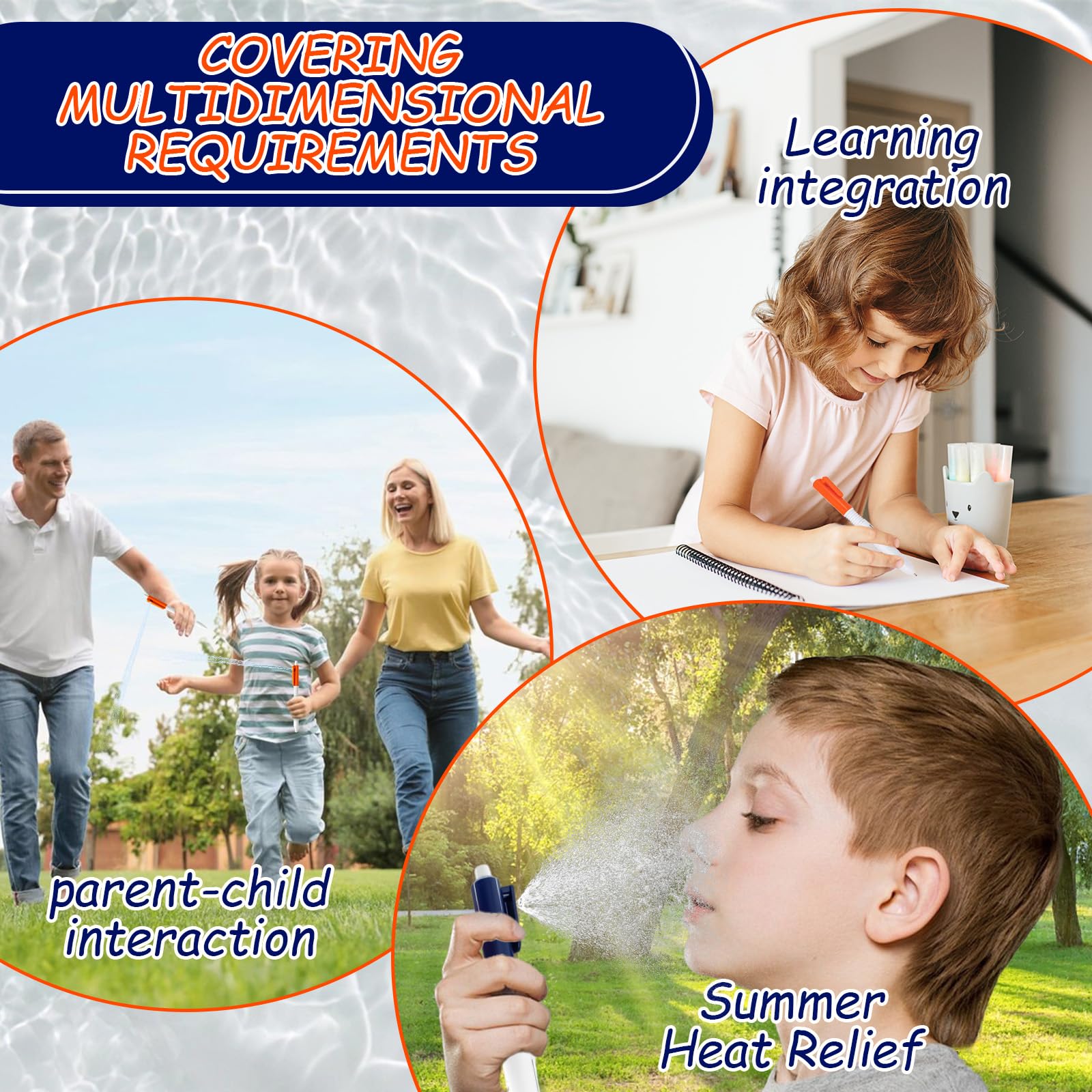 Confezione da 2 penne spray, penna spray d'acqua scrivi-cancella, penna 2 in 1, penna cancellabile, penna scherzo, penna scherzo, penna pressata, per ufficio scolastico