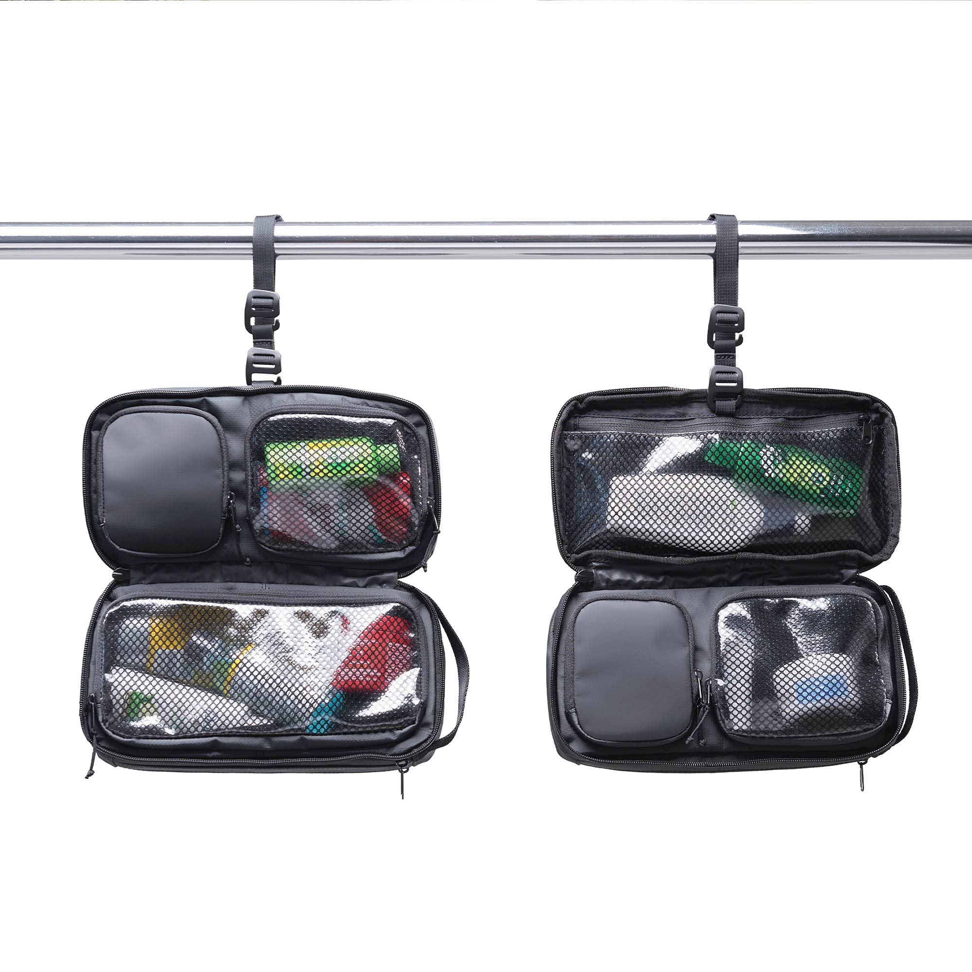 Gomatic Kulturbeutel Groß – Wasserfeste Waschtasche für Reisen, Make-up, Rasur & Fitness, Kultur- & Kosmetiktasche mit Haken, Organizer für Herren & Damen, Passt in Rucksack & Koffer – Schwarz