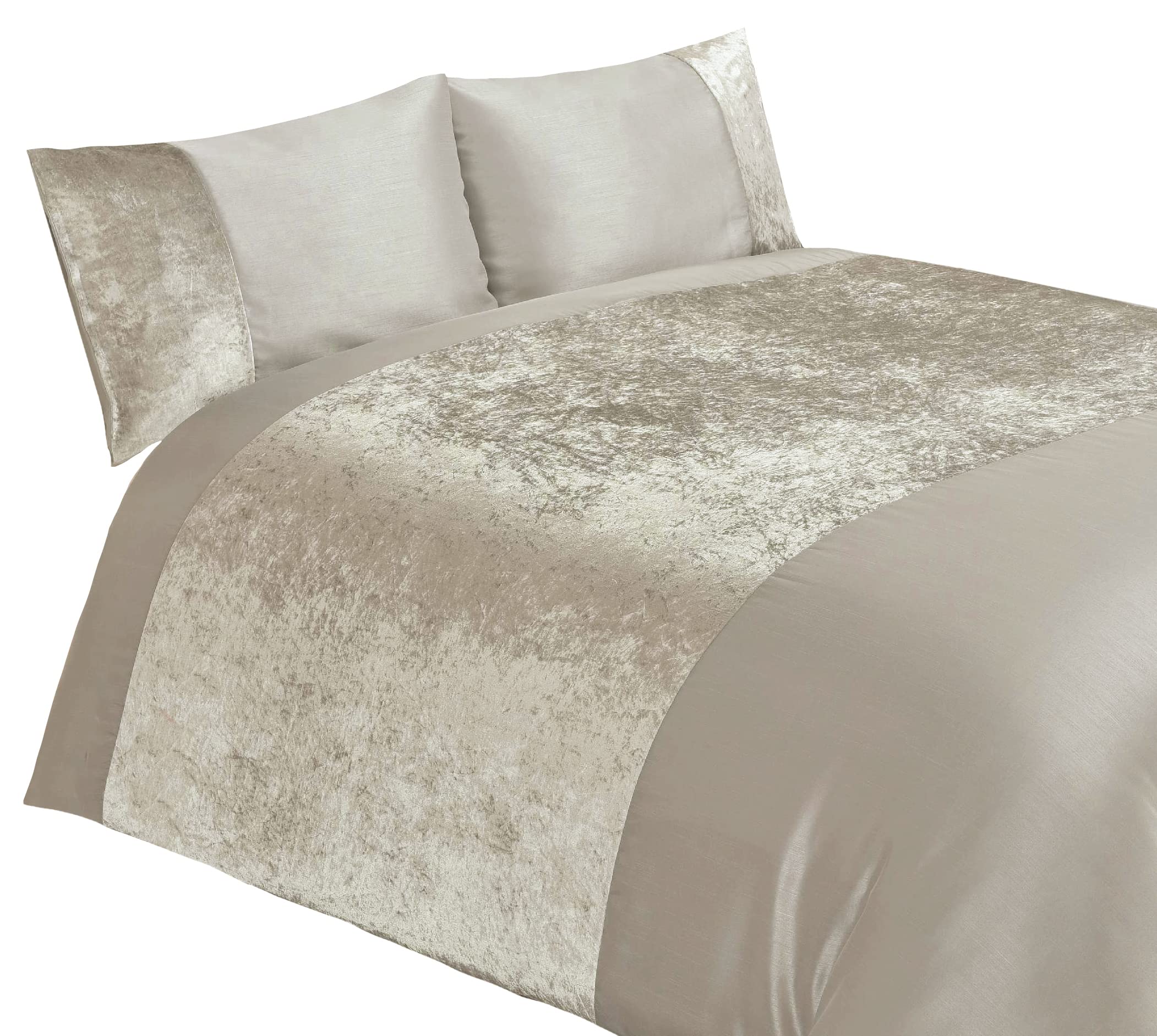 Rapport Home Velvet Polyester Duvet Set With Pillowcase from B&Q