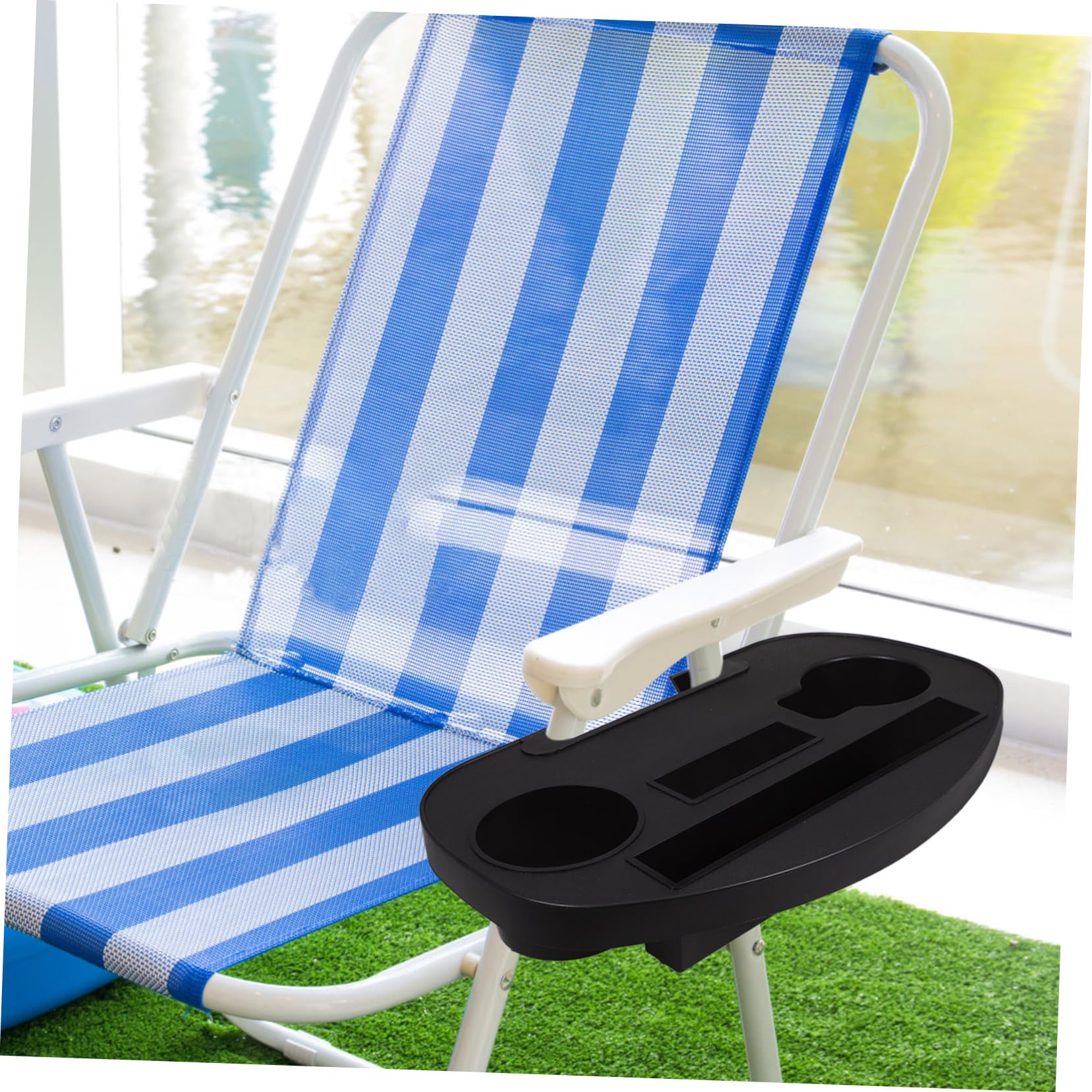 Toddmomy Porte-gobelet pour Fauteuil Inclinable Extérieur, Accessoire Portable en Polypropylène, Clip Large Compatible Chaises Longues Et Fauteuils De Jardin, Camping Et Plage