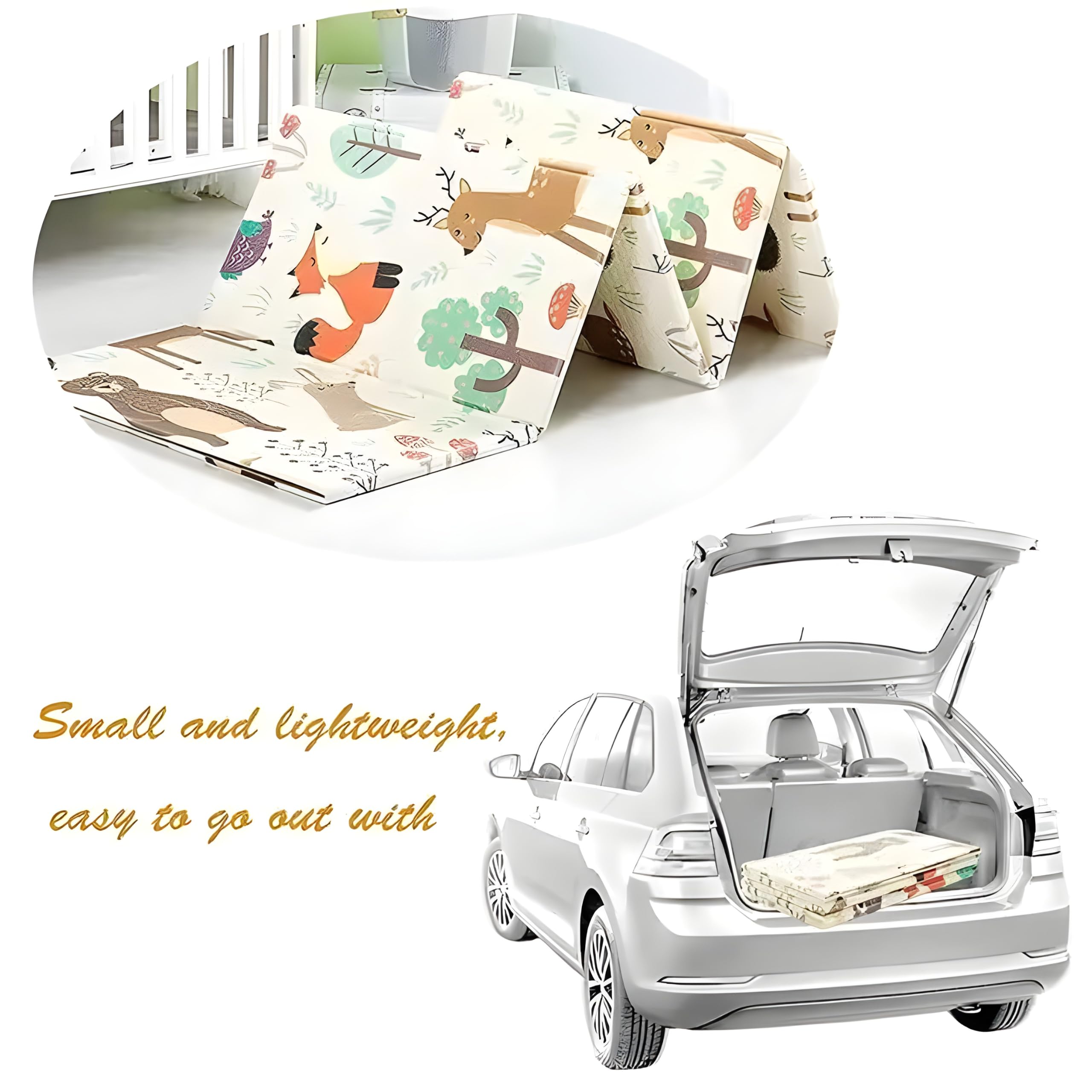 Large Reversible Baby Mat - Waterproof & Foldable -6