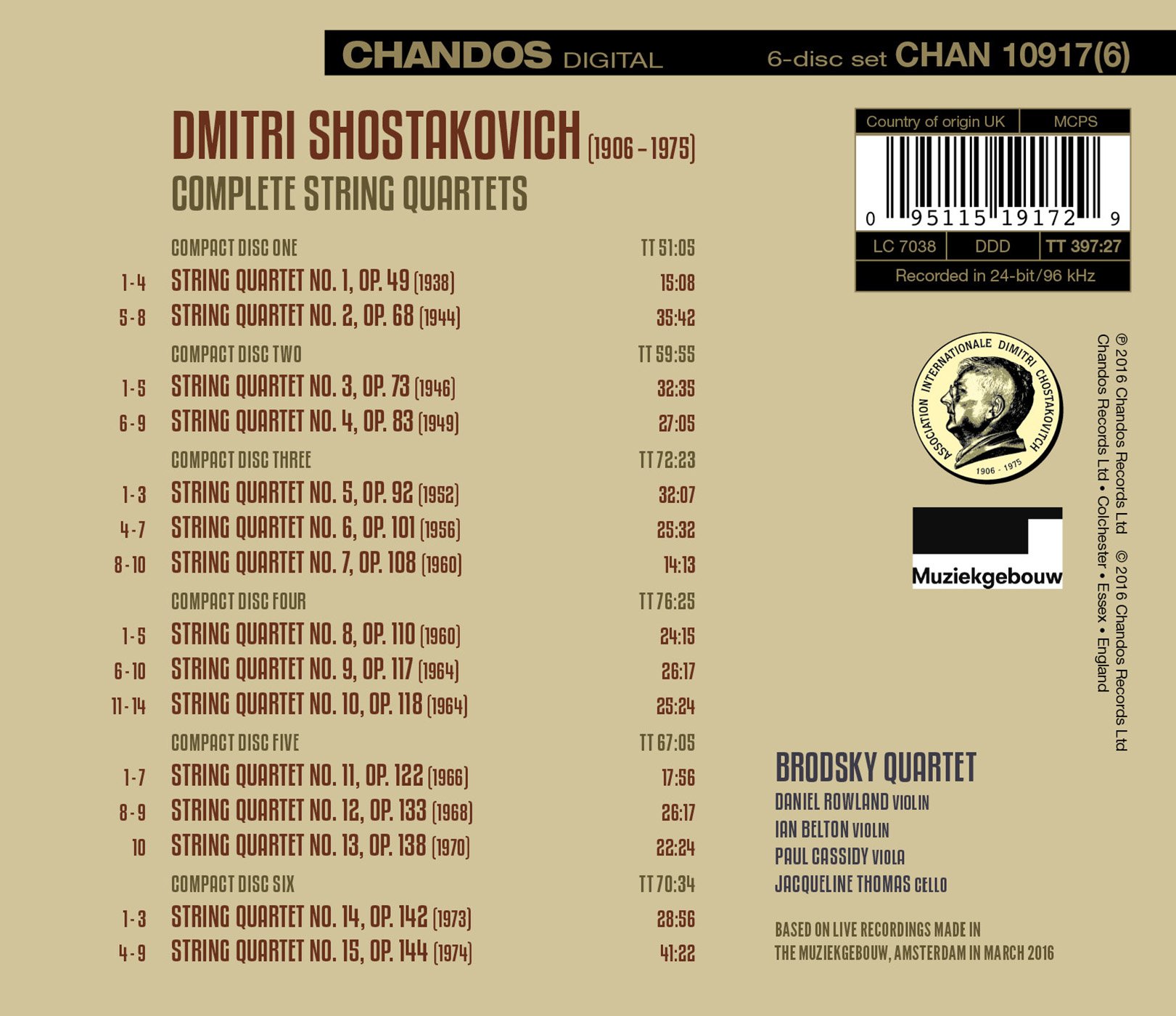 Die Streichquartette (Live-Aufnahme)