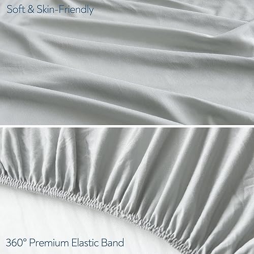 Miniatura 2 de Sábanas elásticas para cuna para niños o niñas, paquete de 2 sábanas ajustables para cuna estándar y colchón de niño pequeño de 52 x 28 pulgadas,