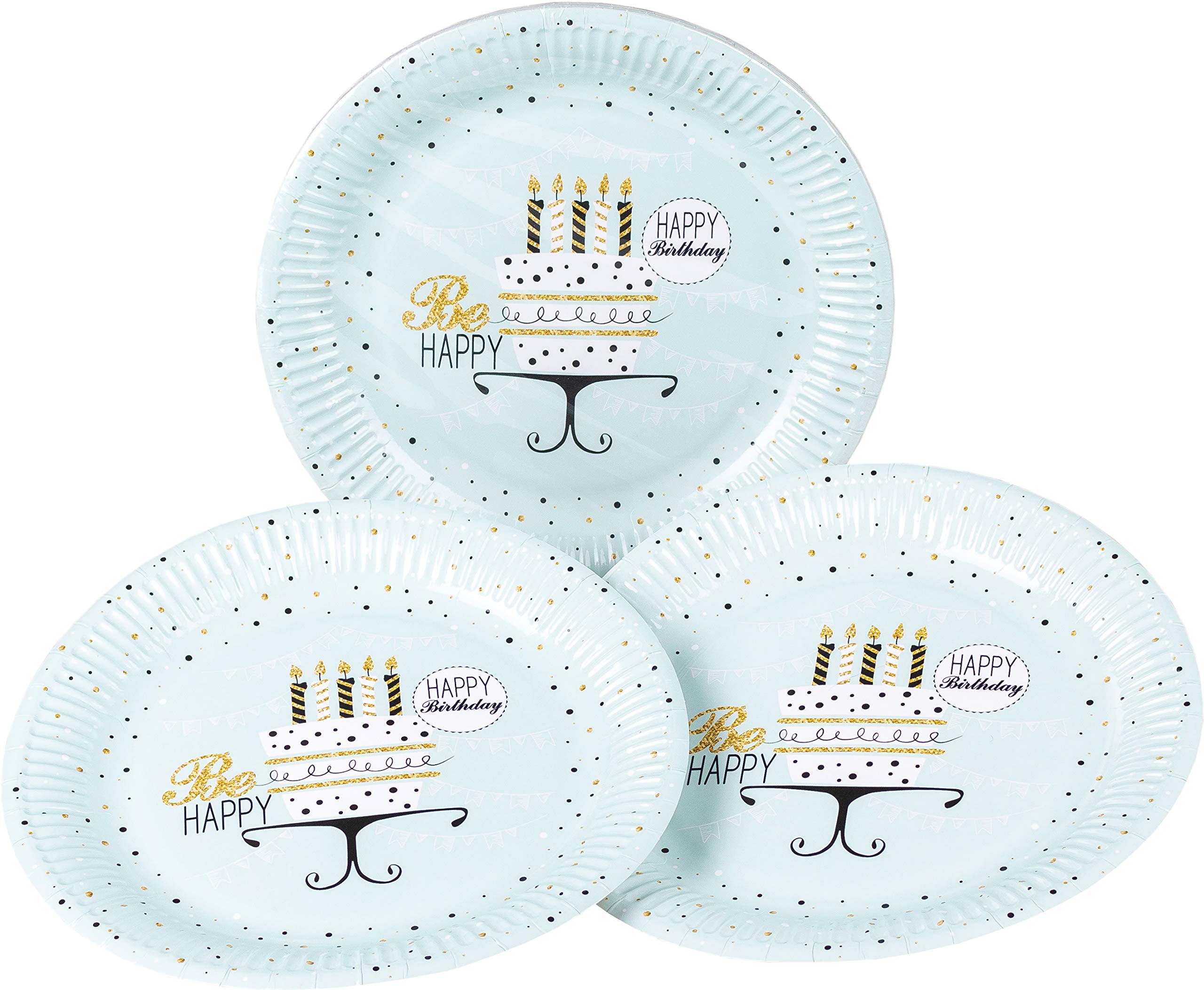HEKU Party-Einweg-Set Birthday Mint – 120-teilig Mit Tellern, Bechern Und Servietten