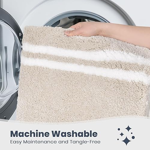 Miniatura 6 de PURRUGS Alfombra de baño antideslizante de 24 x 36 pulgadas, súper absorbente y de secado rápido, alfombra de baño de microfibra lanuda lavable a