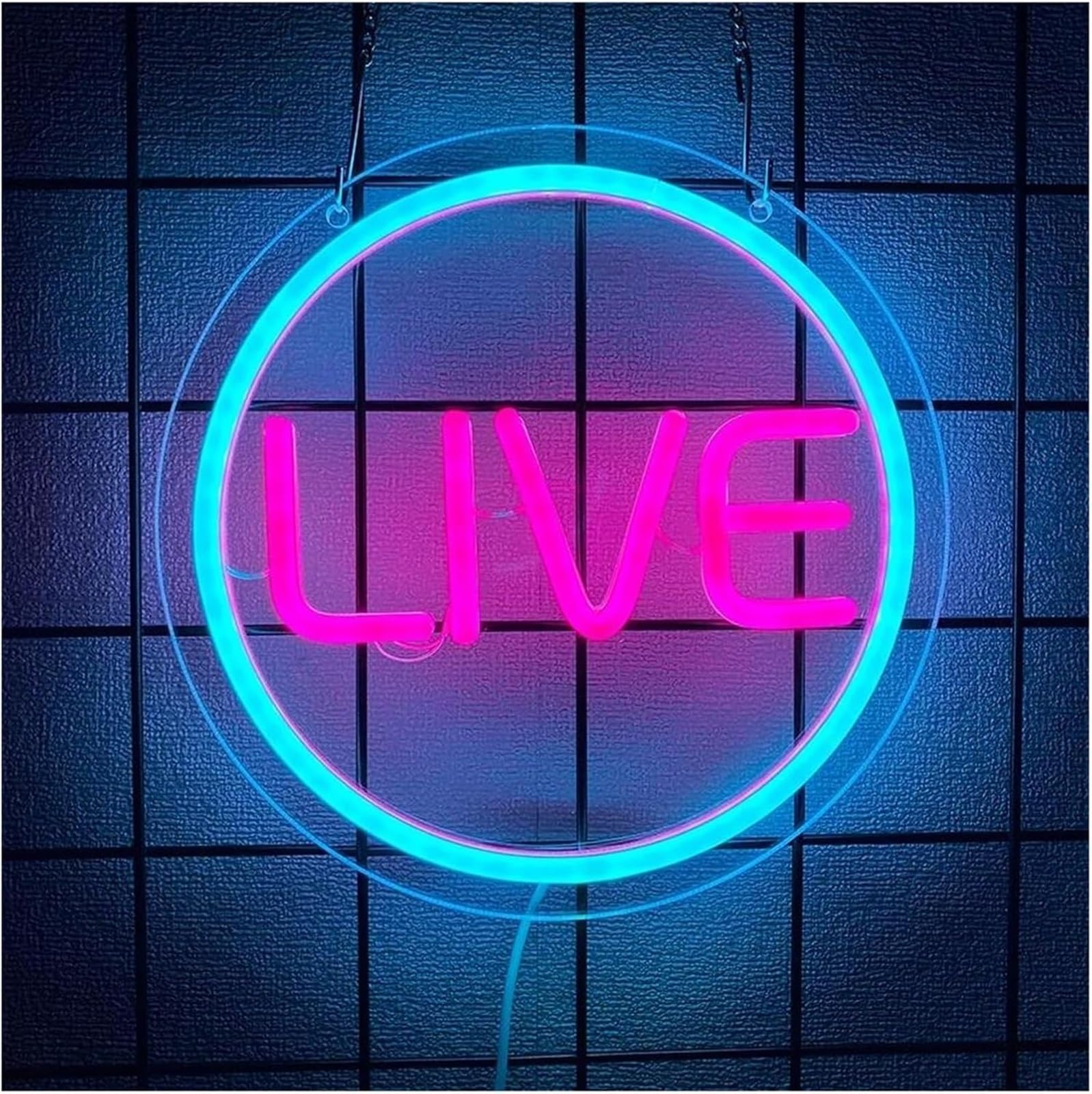 Jovarel One Color Neon Light For Neon Lamp Live For Sign Blue Circle Led Light Dimmable For Powered 23.5Cmx23.5cm