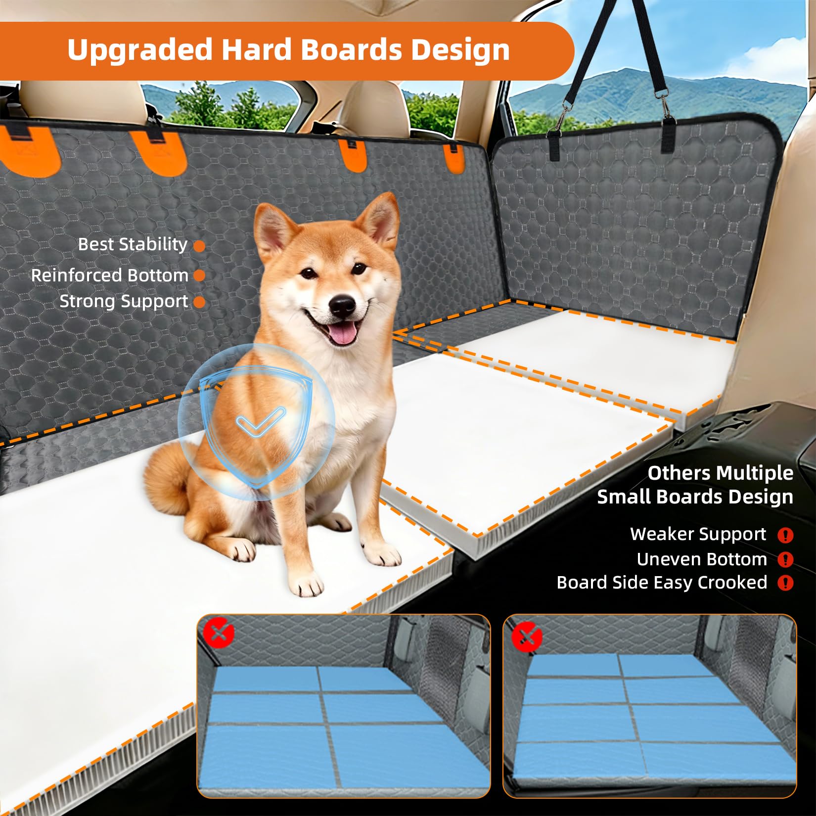 BingoPaw Funda Coche Perro Impermeable Antideslizante con Bolsillos 128x62.5x56cm