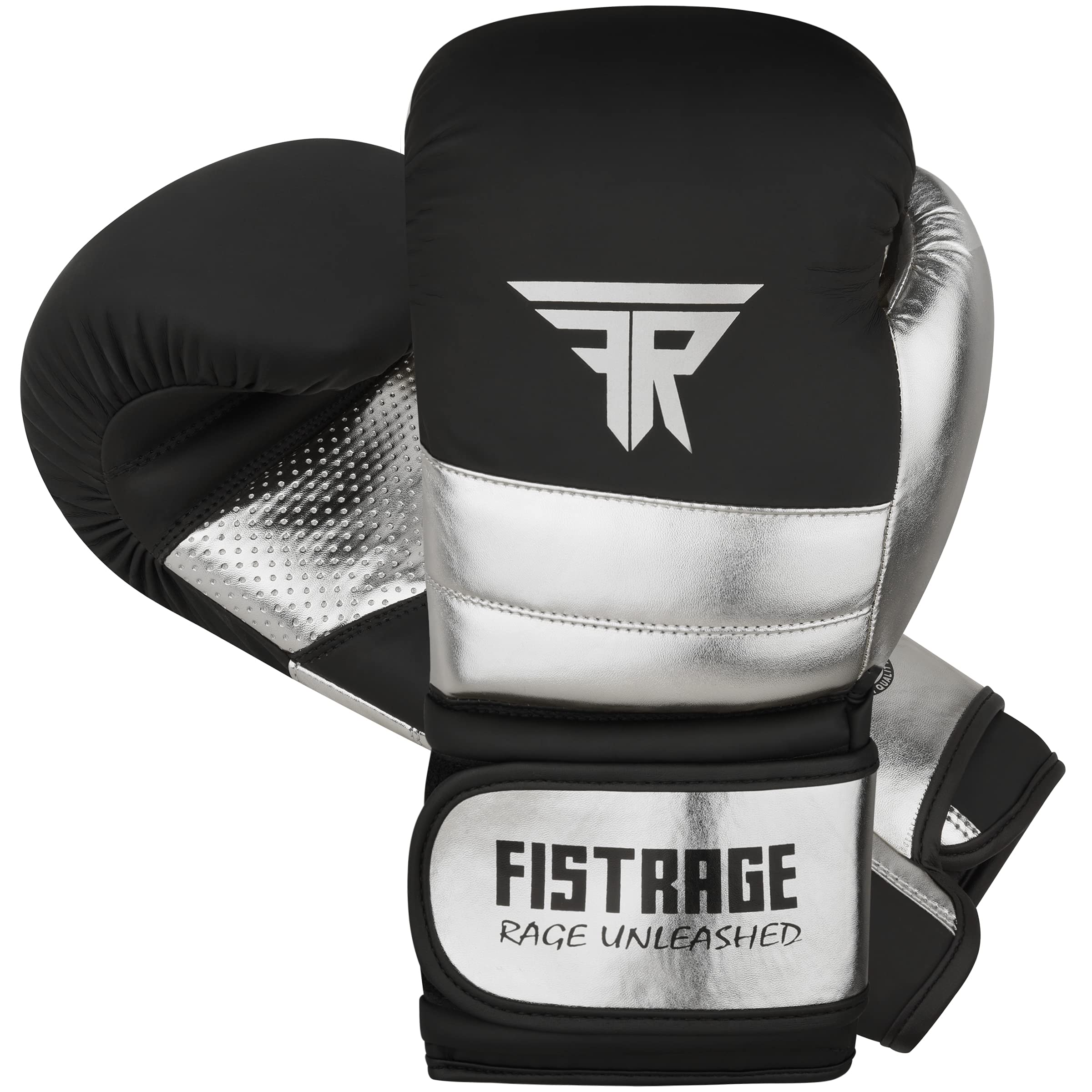 FISTRAGE - Guantoni da boxe in pelle metallizzata, per MMA, Muay Thai, kick boxing, sparring, guanti da allenamento per uomini e donne