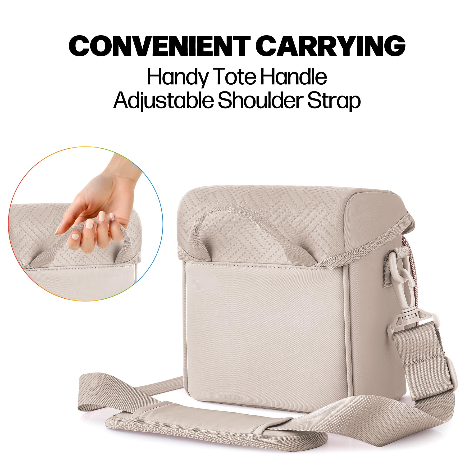 Sac Bandoulière pour Appareil Photo Compatible avec Polaroid Now 2e Génération I-Type, Now+ 2e Génération I-Type, Now, Now+, OneStep+, OneStep 2 VF, Sac à Bandoulière pour Appareil Photo, Camel