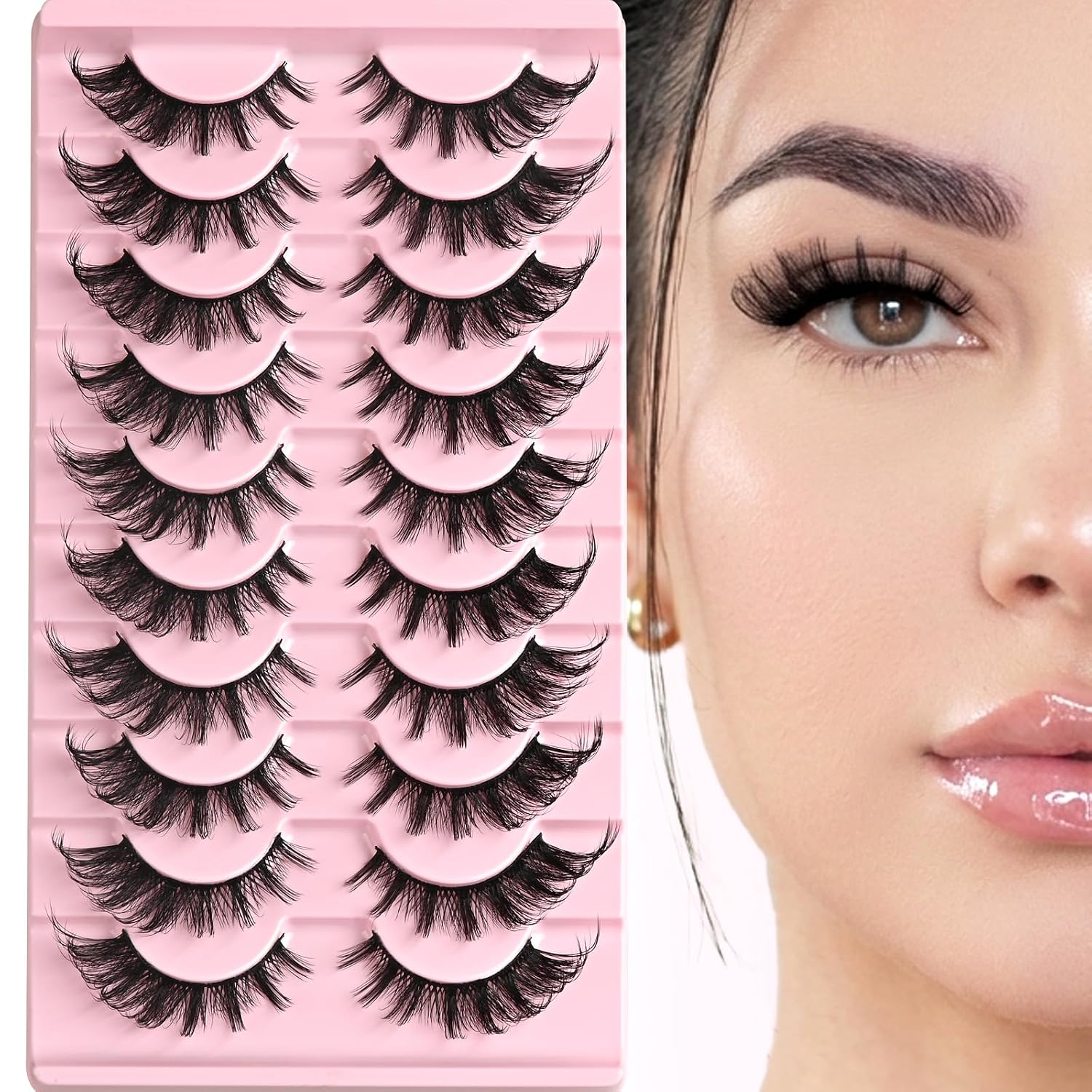 FARRED Cat Eye Lashes - D Curl Wispy False Eyelashes