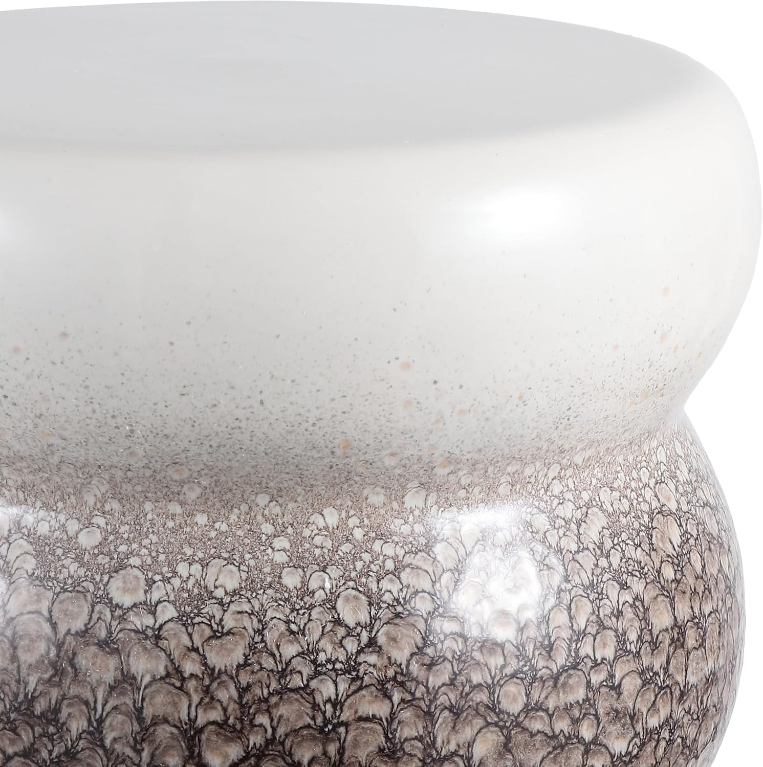 SAFAVIEH Home Collection – EMI 16-Inch Ceramic Garden Stool, Grey & White Glazed Finish, Indoor Outdoor Decorative Accent Stool, Fully Assembled (ACS4612A)