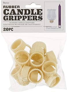 One Package of 20 Rubber Candle Grippers for Taper Candles and Candle Cups