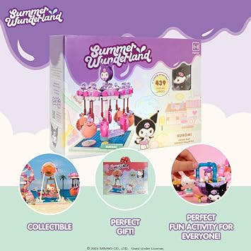 Hamee Summer Wunderland Building Blocks (Kuromi Swing Ride) and RE-Ment Blind Box (My Melody and Kuromi Sweet Tea Party)