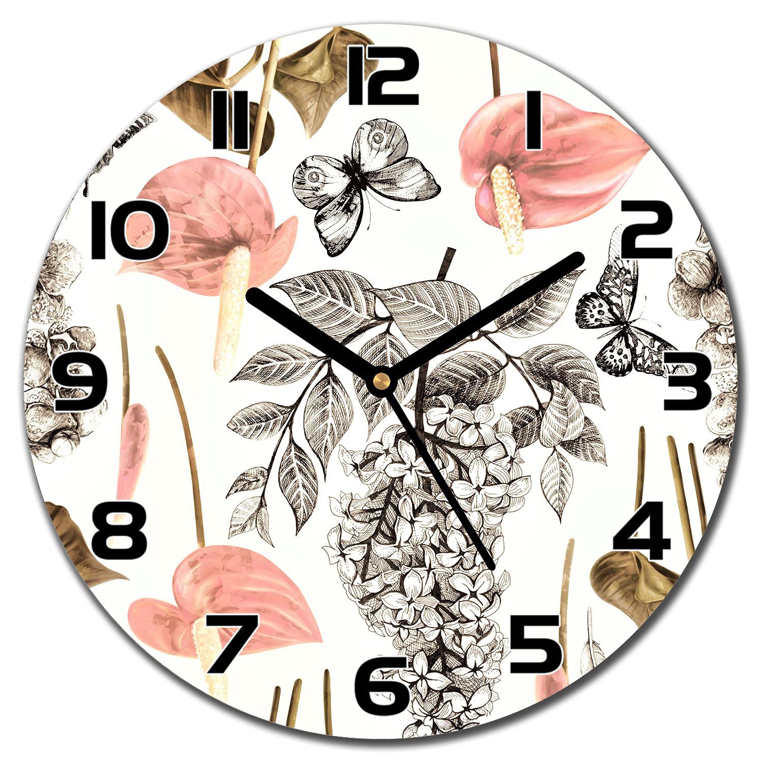 Horloge en verre de sécurité 30 cm moderne impression haute qualité