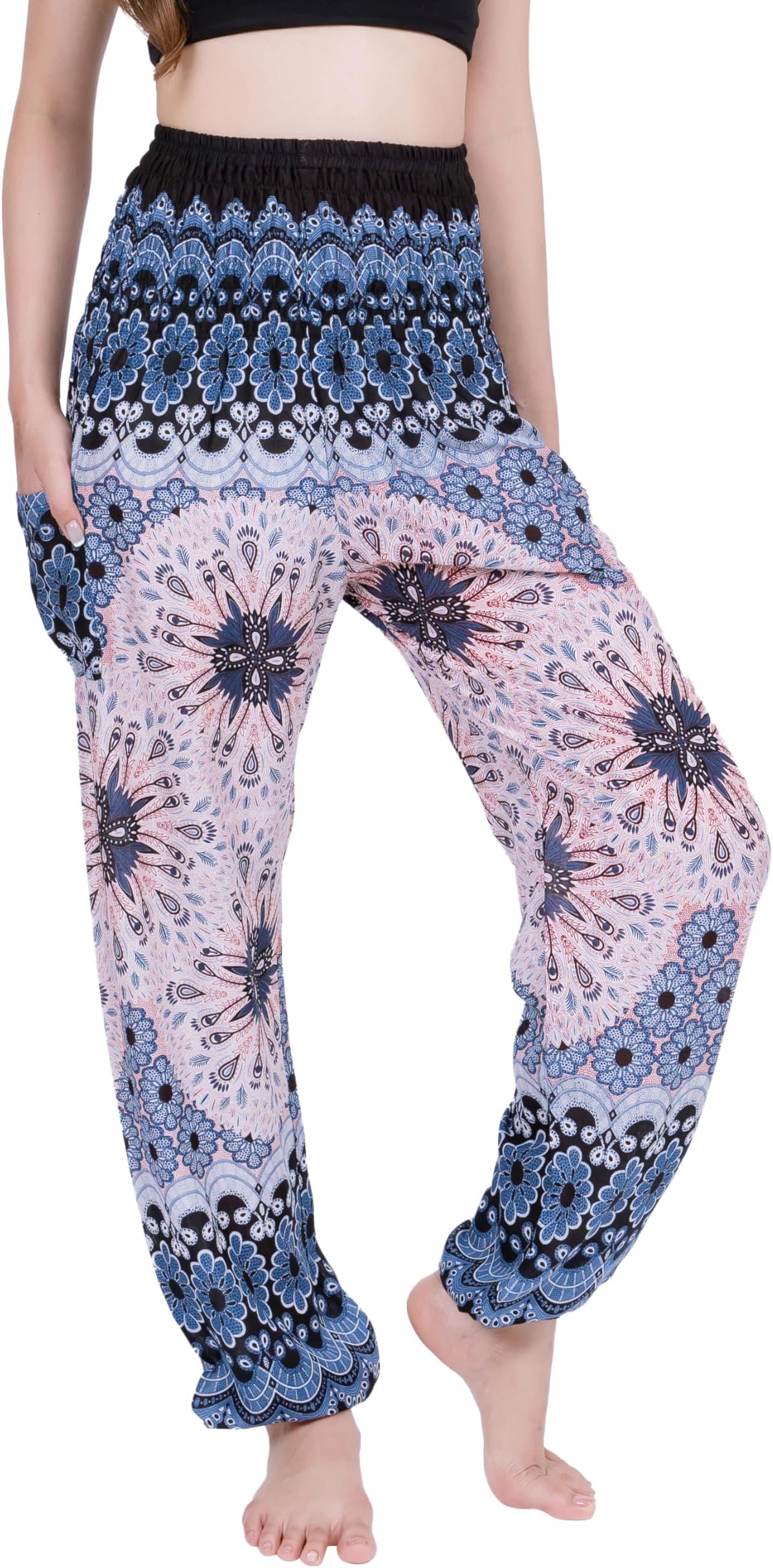 CHAINUPON Harem Pants Women Flowy Trouser Yoga Boho Hippie Clothes