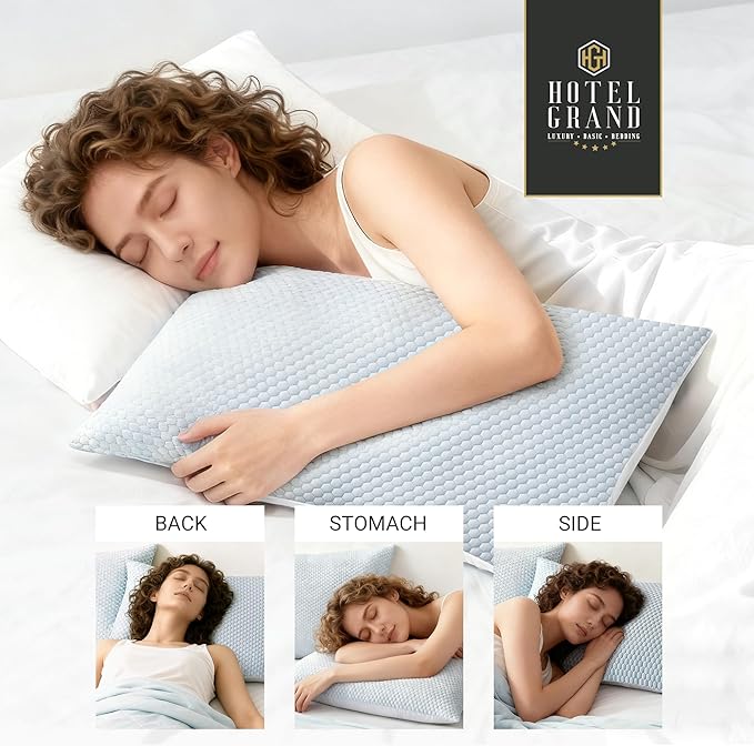 Set 2 Almohadas Alternativa a Plumas Algodón Queen Reversible Refrescante miniatura 4