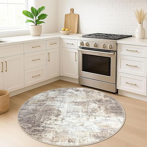 Miniatura 224 de IOHOUZE Alfombra pequeña abstracta de 2 x 3 pies, alfombra de entrada lavable para entrada interior, alfombras con respaldo de goma, alfombra Gris
