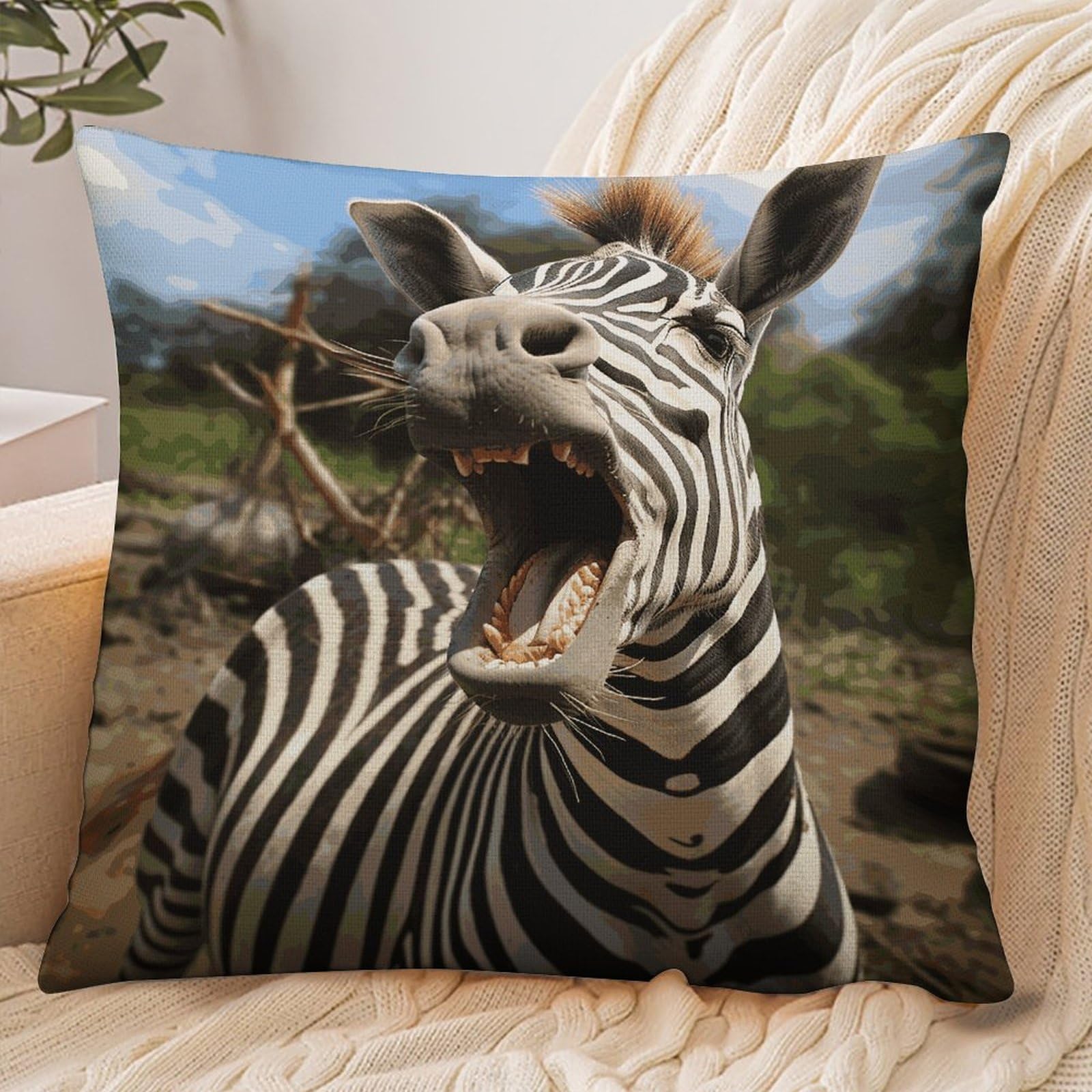 Fekiloot Style Funny Zebra Pillowcase Pillow Sham Pillow Case