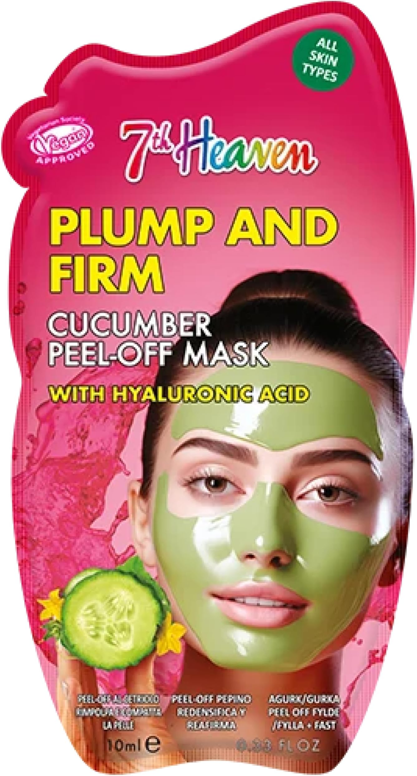 7th Heaven Cucumber Peel Off Face Mask with Hyaluronic Acid - | Plumps, firms, suitable for all skin types, genuine 7th Heaven, hydrates, revitalises, easy peel-off, enhances texture