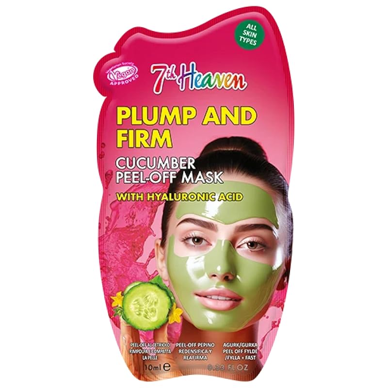 Máscara facial peel off de pepino e ácido hialurônico 7th Heaven — Pacote com 12