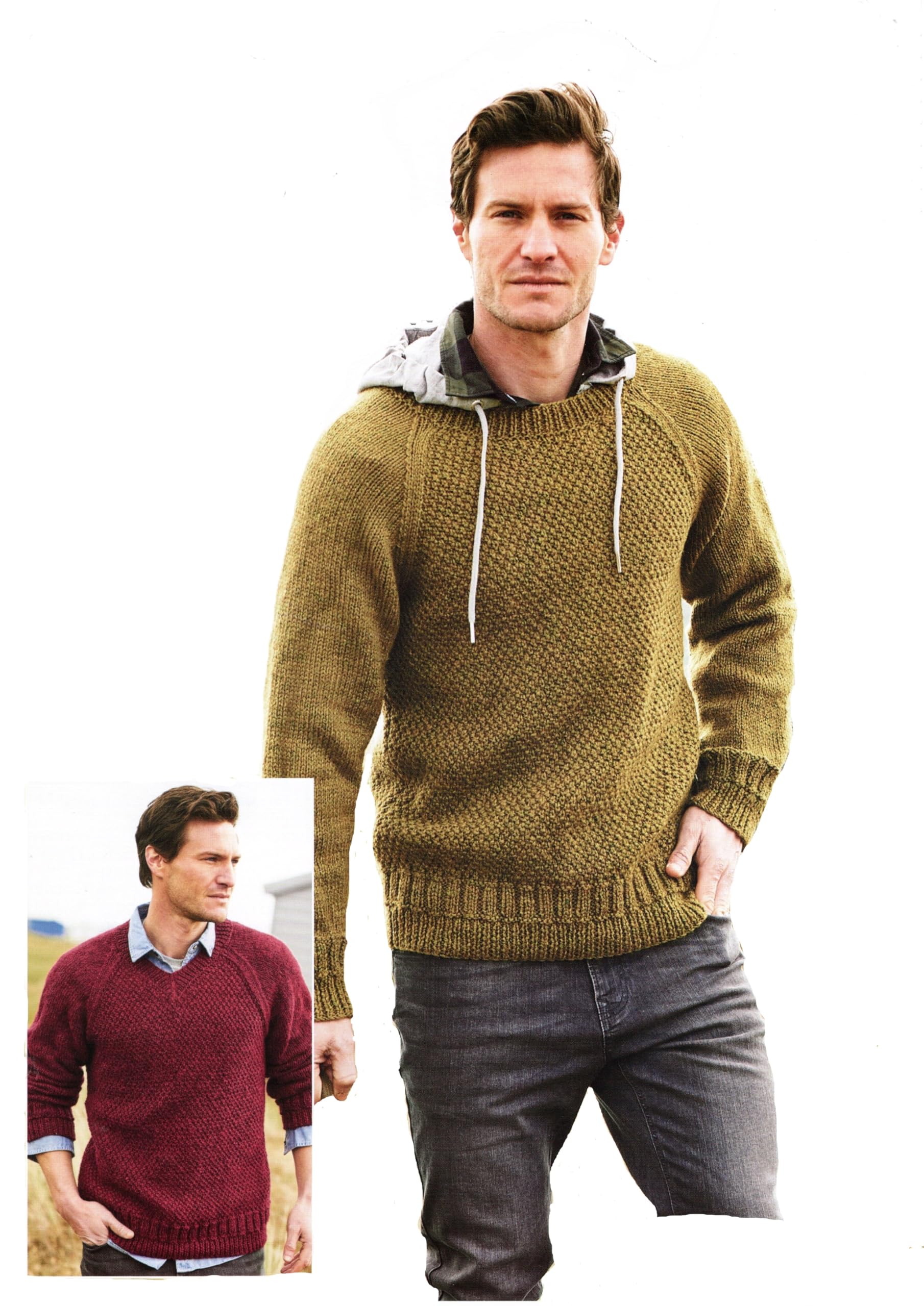 Stylecraft Women's Green 9877 Aran Mens Sweaters Knitting Pattern