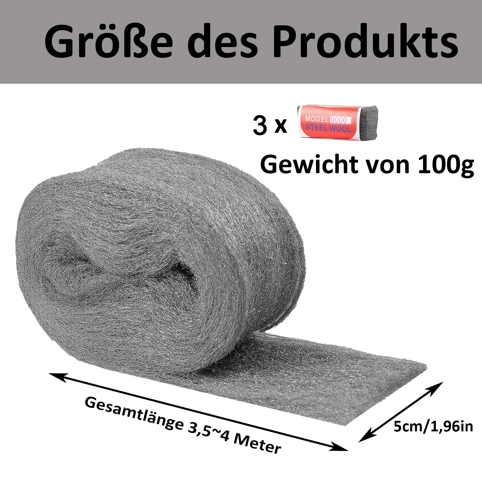 Lot De 6 Rouleaux De Laine D'acier, 3 M/rouleaux De Laine D