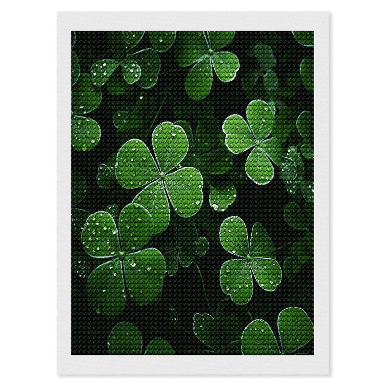 JTREHY St Patricks Day Leaves Diamond Art Kits Personalized DIY Round Diamond Painting Kits for Beginner Full Drill Diamonds Dots Paintings for Adults Gem Art Crafts Home Decor