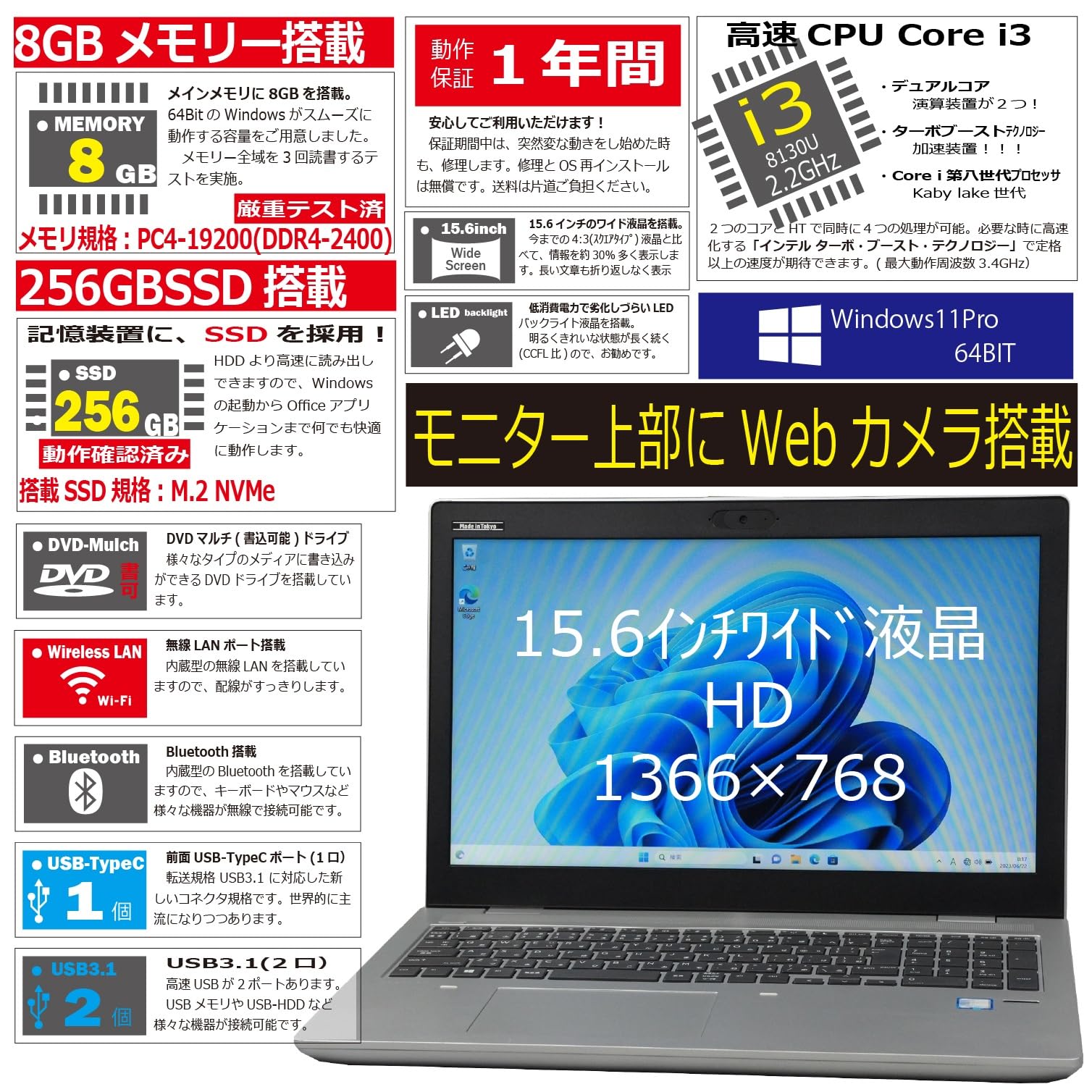Amazon.co.jp: 中古パソコン ProBook 650 G4 Windows11 ノートPC 一年