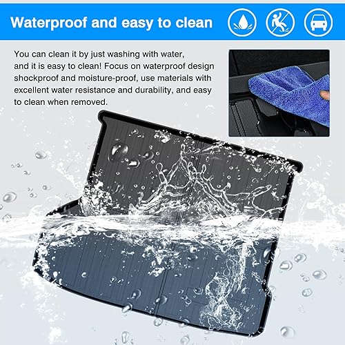 Vista 135 de Powerty Alfombrilla de maletero para Honda Pilot 2016-2021 2022, alfombrillas de carga TPE para todo tipo de clima, forro de carga para asiento