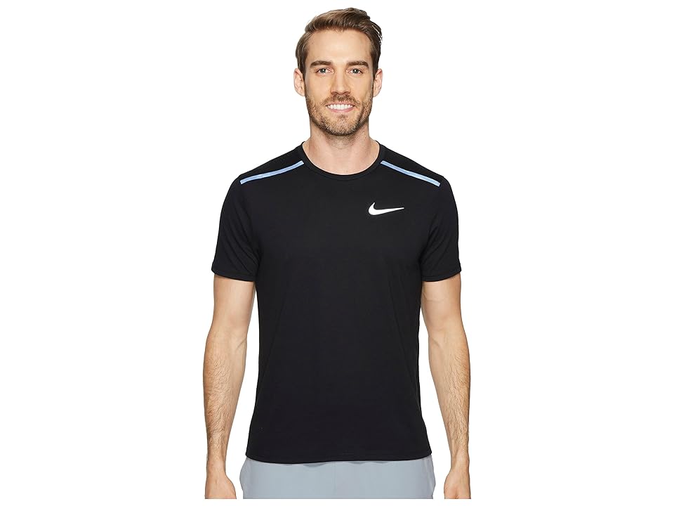 

Nike Tailwind Short-Sleeve Running Top (Black/Black) Men's Clothing