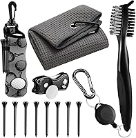 Vista 17 de Liliful Kit de Accesorios de Golf de 12 Piezas, Incluye Bolsa para Pelotas de Golf con Gancho, Toalla, Tees, Marcador de Pelota Magnético