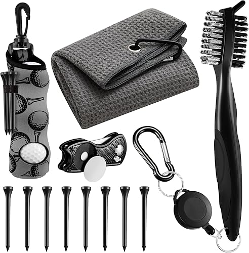 Miniatura 17 de Liliful Kit de Accesorios de Golf de 12 Piezas, Incluye Bolsa para Pelotas de Golf con Gancho, Toalla, Tees, Marcador de Pelota Magnético