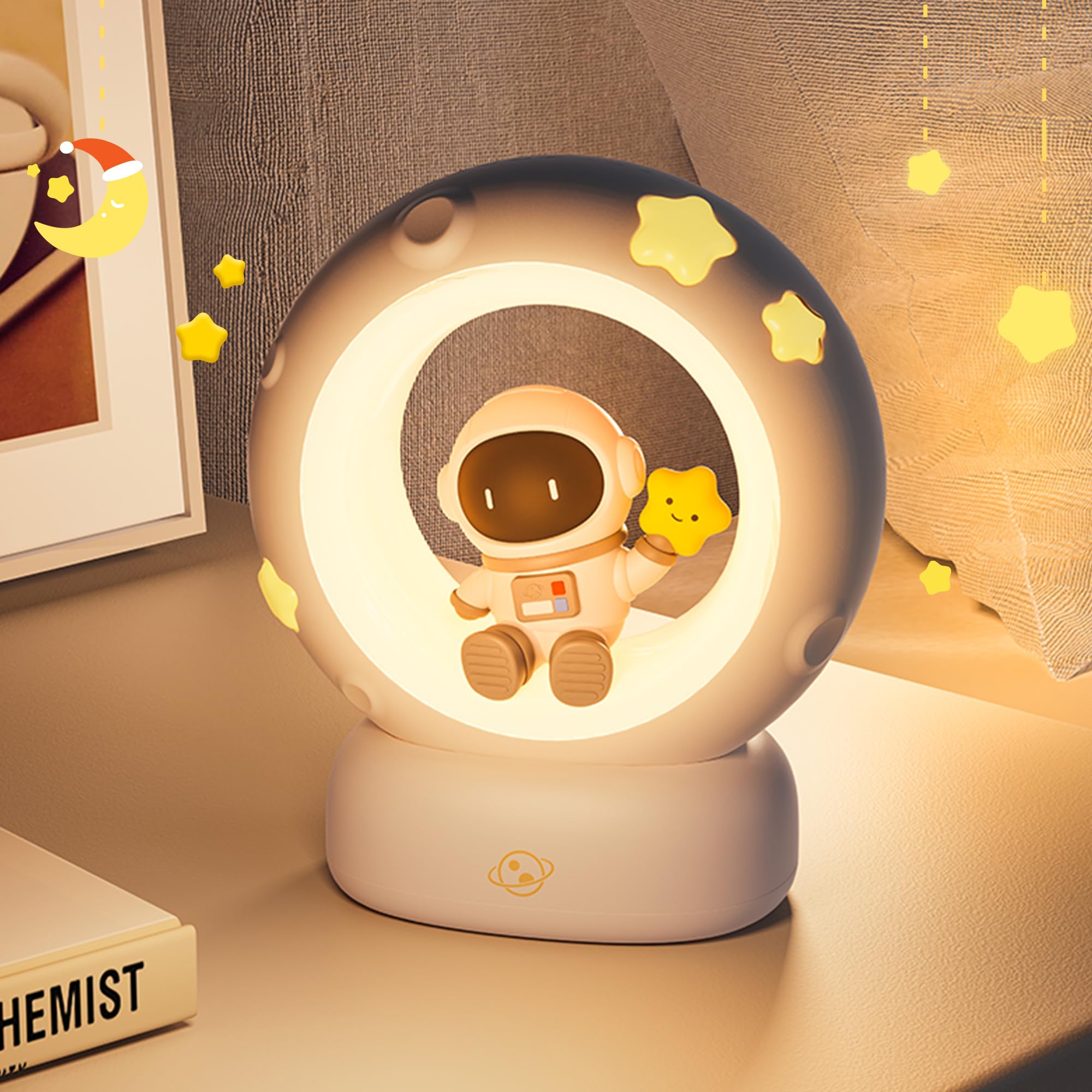 Wetry Lampka Nocna dla Dzieci Noworodek do Pokoju Dziewczynki - Lampa Astronautów