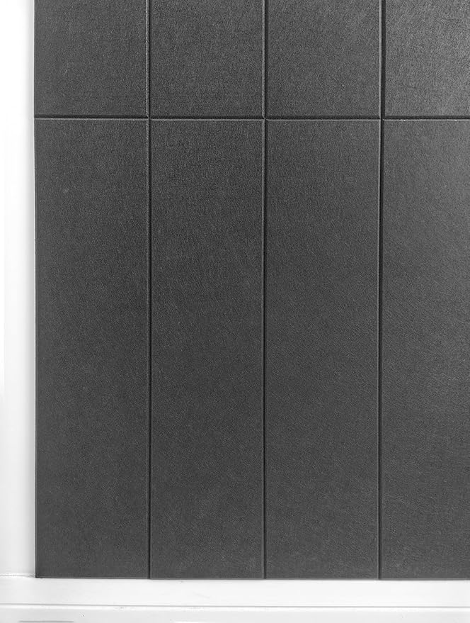 Felt Wall Panels Black - Sound Absorbing 12 Pack Tiles