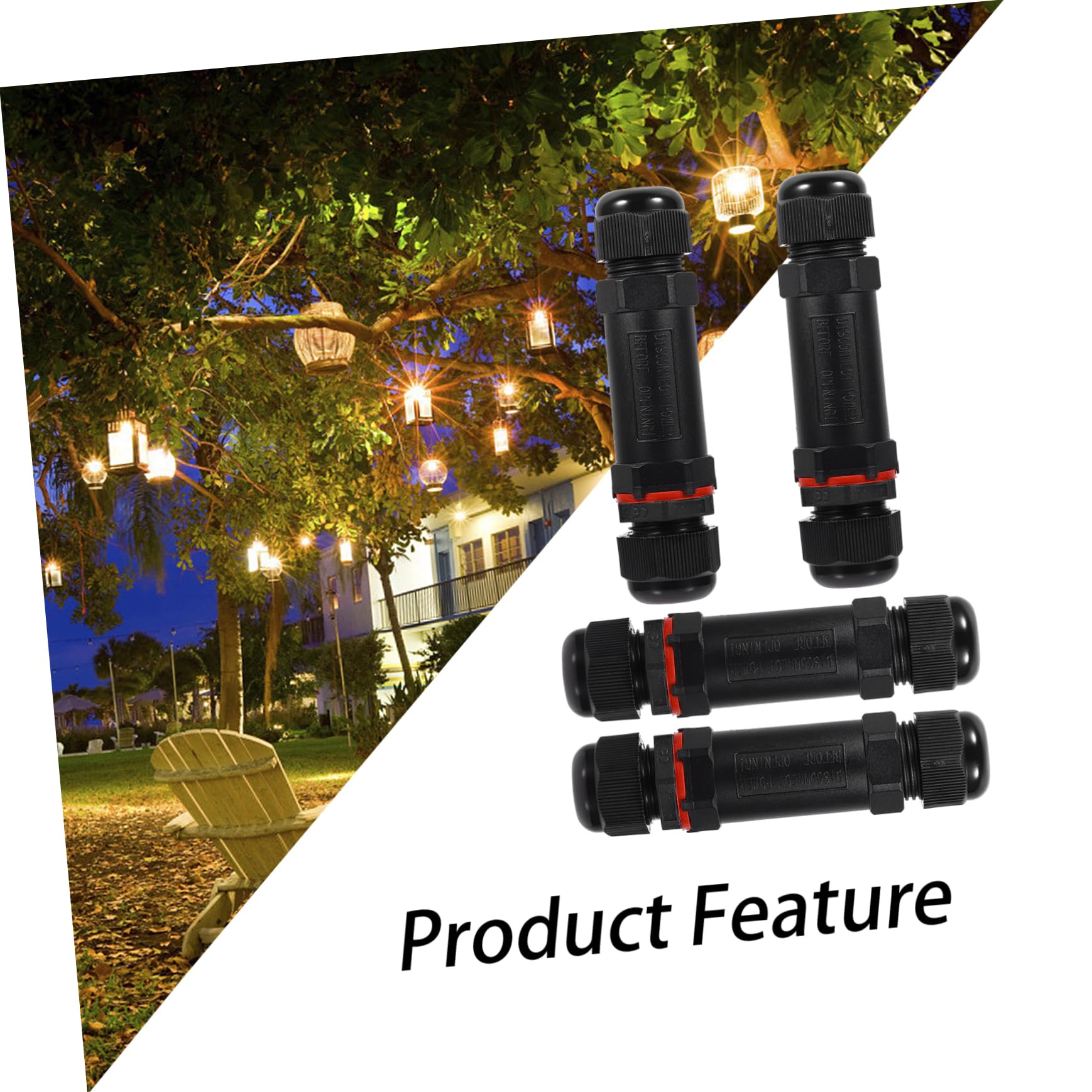 ULTECHNOVO 12piezas Conector Eléctrico De Para Luces Led y Conexiones Exteriores Paquete