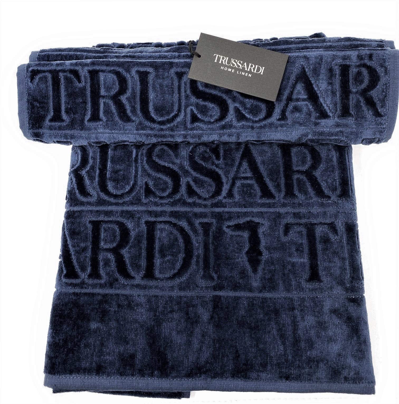 Trussardi Coppia Spugna di Puro Cotone (Blu)