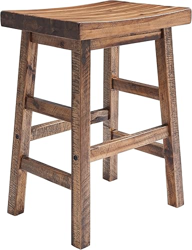 Alaterre Furniture Durango Taburete industrial de madera de 26" H