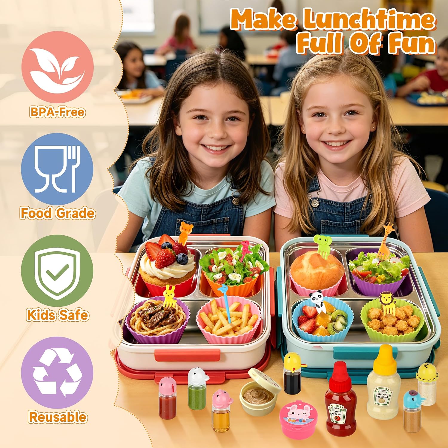 71 Mini Condiment Squeeze Bottles Kit