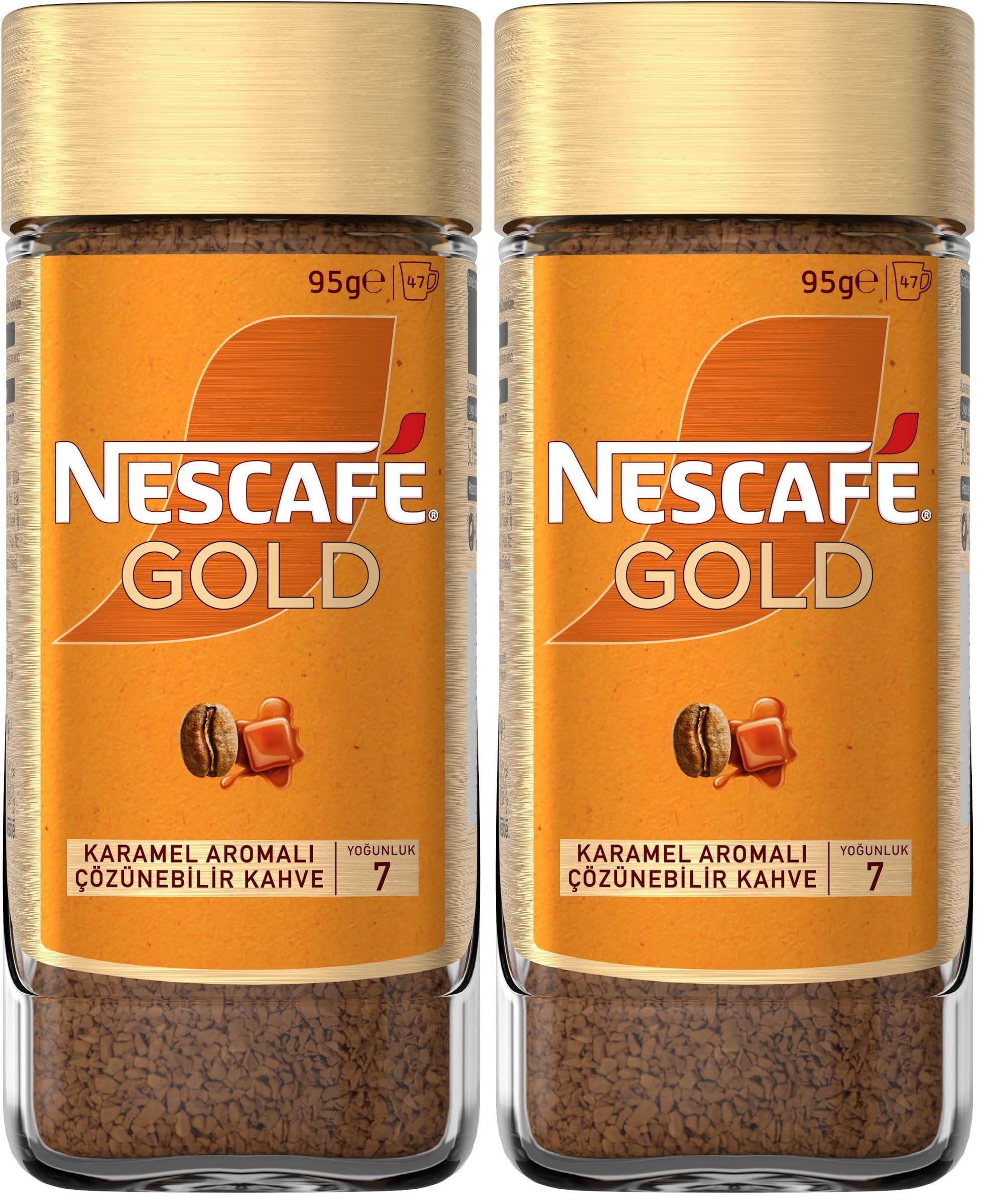 Nescafe Gold Karamel Aromalı Çözünebilir Kahve Kavanoz 95g (2 paketi)