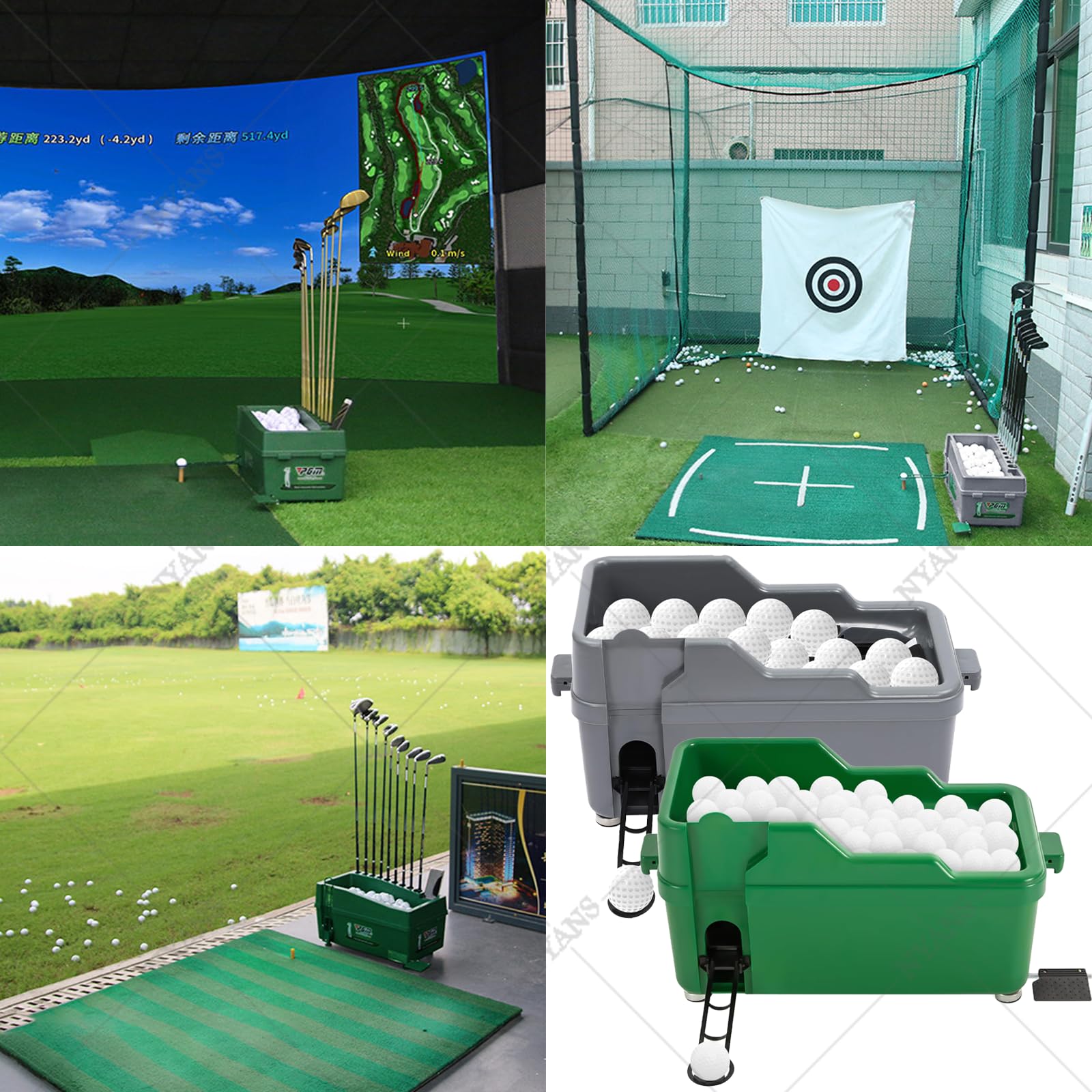 NYANS Dispensador Automático De Pelotas De Golf Sin Electricidad, Herramienta De Entrenamiento De Golf, para Varios Lugares De Juego (No Incluye Palos) Grey
