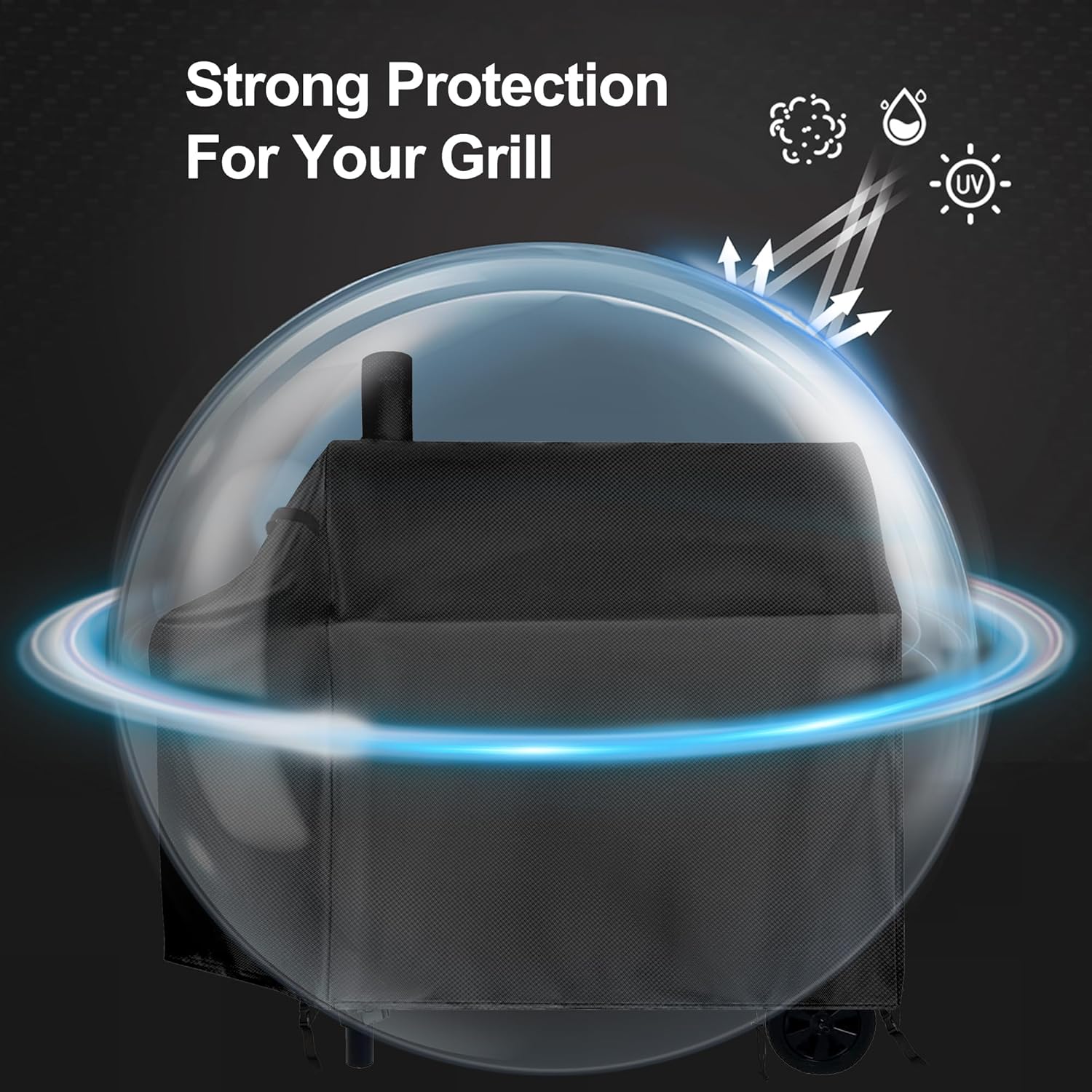 Charcoal Grill Cover for Royal Gourmet CC1830V 30 Charcoal Grill, Outdoor Grill Waterproof BBQ Grill Cover Barbeque Cover(44" Lx 28" W x 43" H)