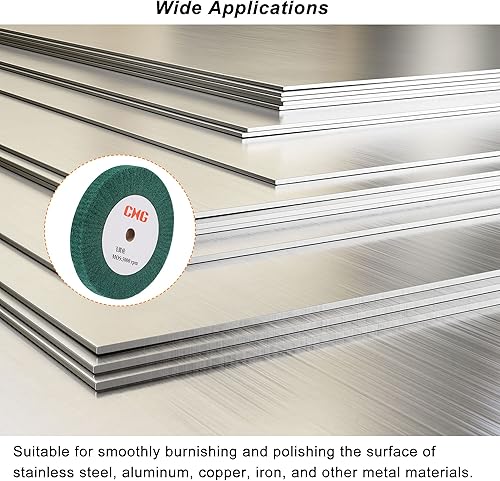 Miniatura 5 de uxcell 7.874 in x 0.984 in 240 Grit No Tejido Pulido Bruñido Rueda de Alambre de Nylon Dibujo Abrasivo Flap Rueda para Acero Inoxidable Cobre Verde