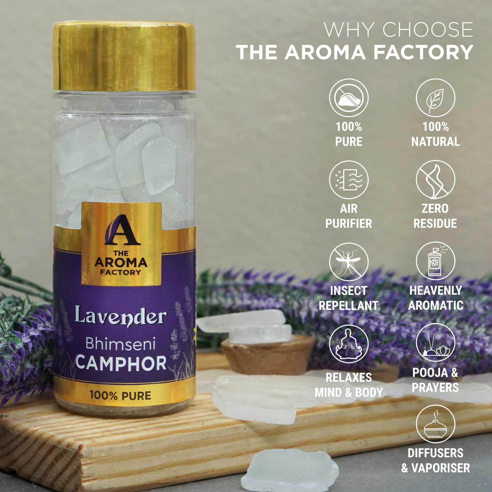 Pure Bhimseni Lavender Camphor - The Aroma Factory -4 Pure Bhimseni Lavender Camphor - The Aroma Factory -4