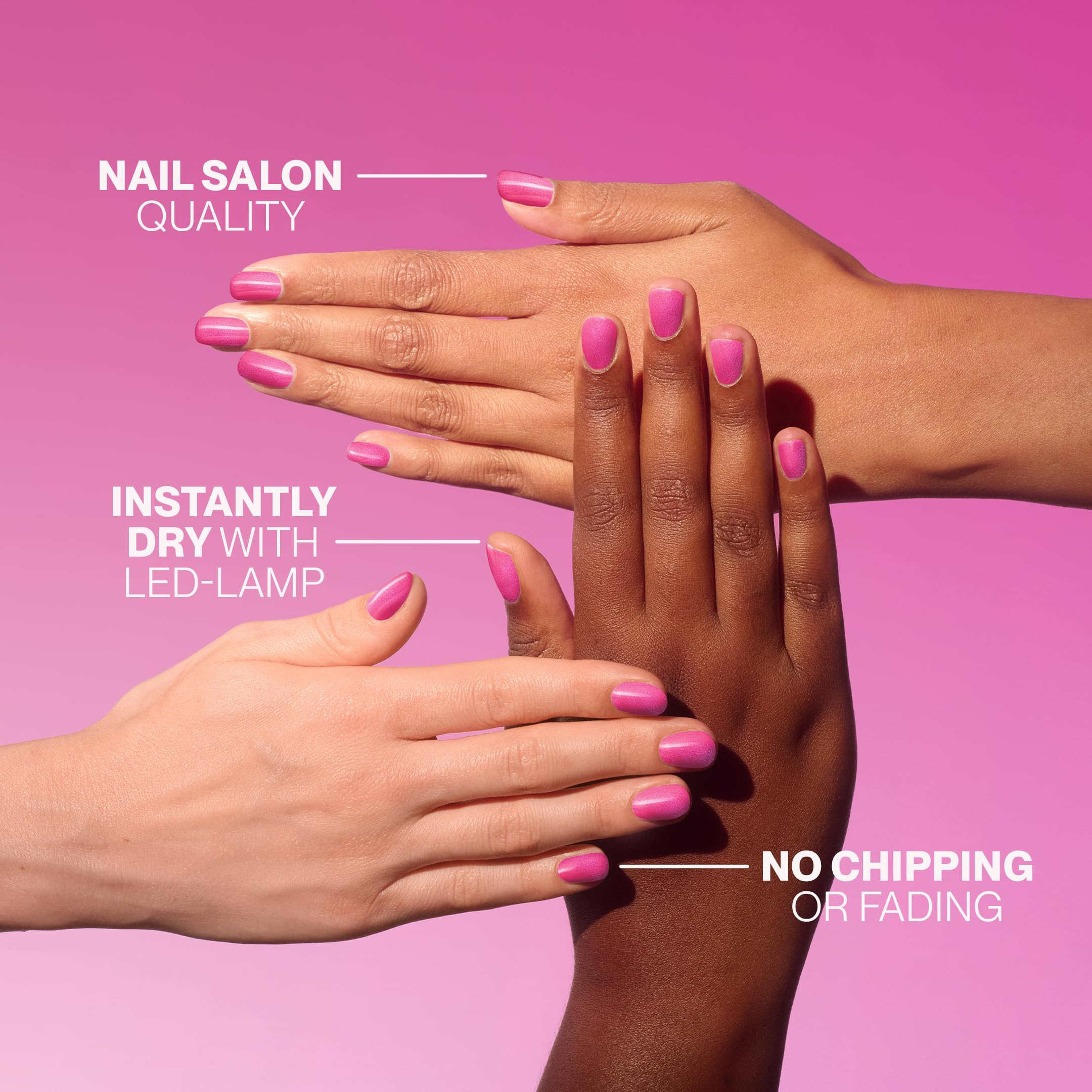 Pink Gellac Gel Nails Set Summer Club - UV Gel Nail Starter Kit, Pink Mini UV Lamp, 2x 8ml Pink Colours, Top & Base Coat, Prep Booster, Remover & Cleaner Pockets, Beauty Bag - DIY Nails