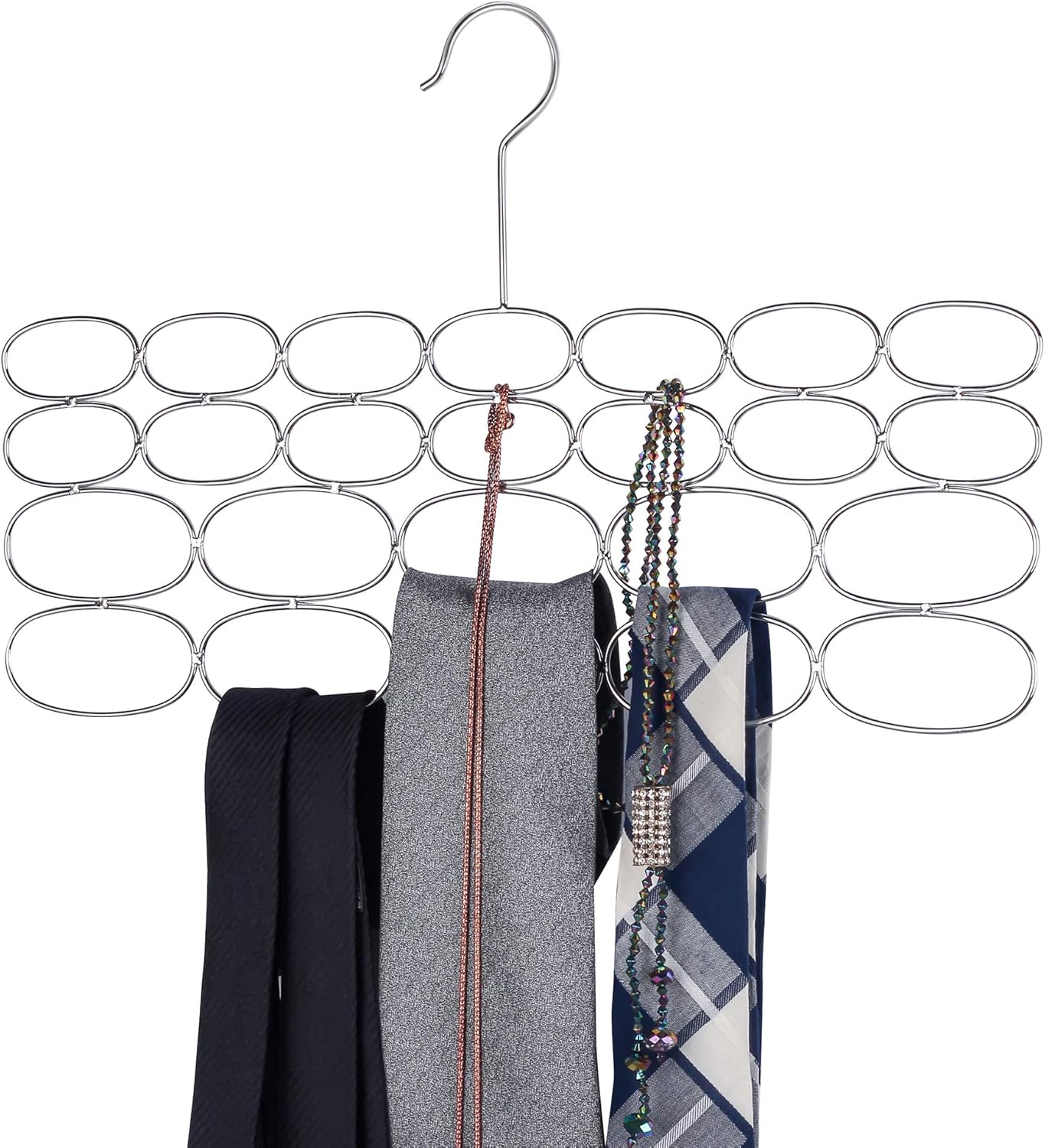🔥 Crazy Deals Durable Steel Scarf, Tie, Belt hanger organizer holder rack – 24 loop Chrome (Pack of 2) Crazy Deals Durable Steel Scarf, Tie, Belt hanger organizer holder rack – 24 loop Chrome (Pack of 2)