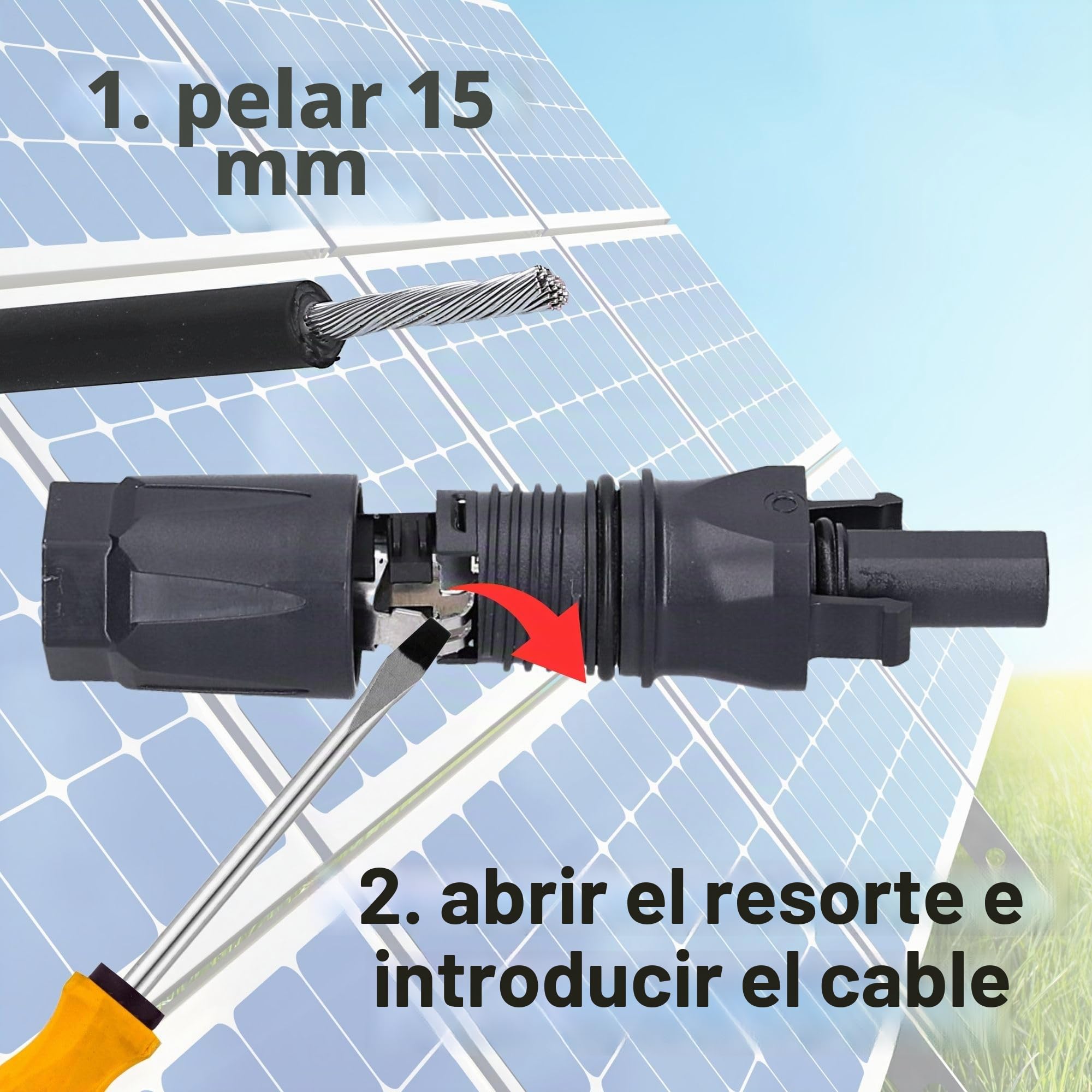 Phoenix Contact Sunclix 5 Pares Conectores Solares PV-C3S-M y PV-C3F-S | Kit de enchufes fotovoltaicos para cables de 2,5 a 6 mm2, tension nominal 1100 V y 40 A, conexion rapida sin herramientas
