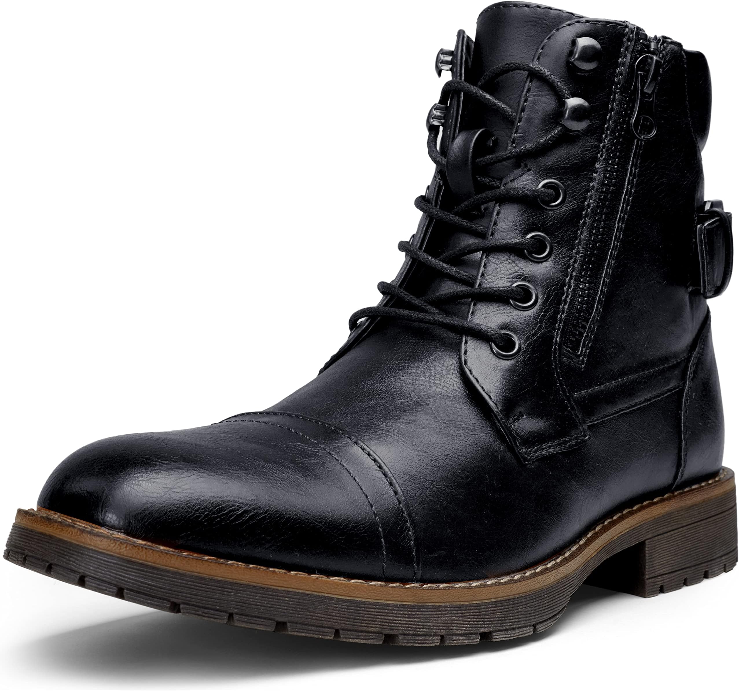 Vostey Men's Boots Boots for Men Casual Boots Motorcycle Combat Ankle Dress Boots Mens